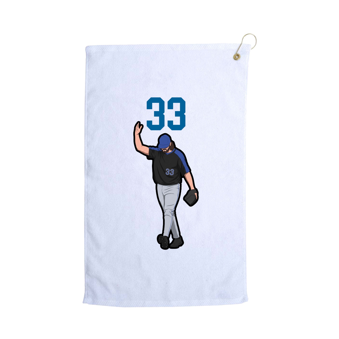 Golf Towel — Number Top in White