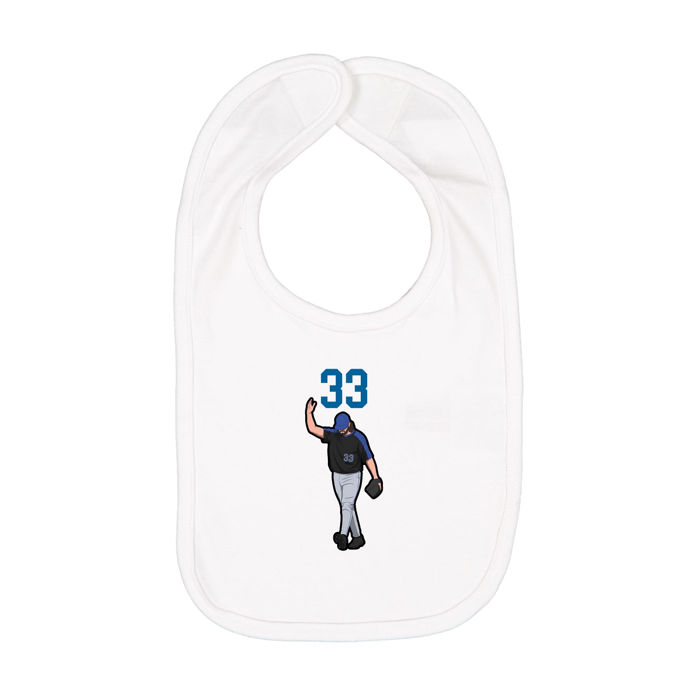 Infant Bib — Number Top in White