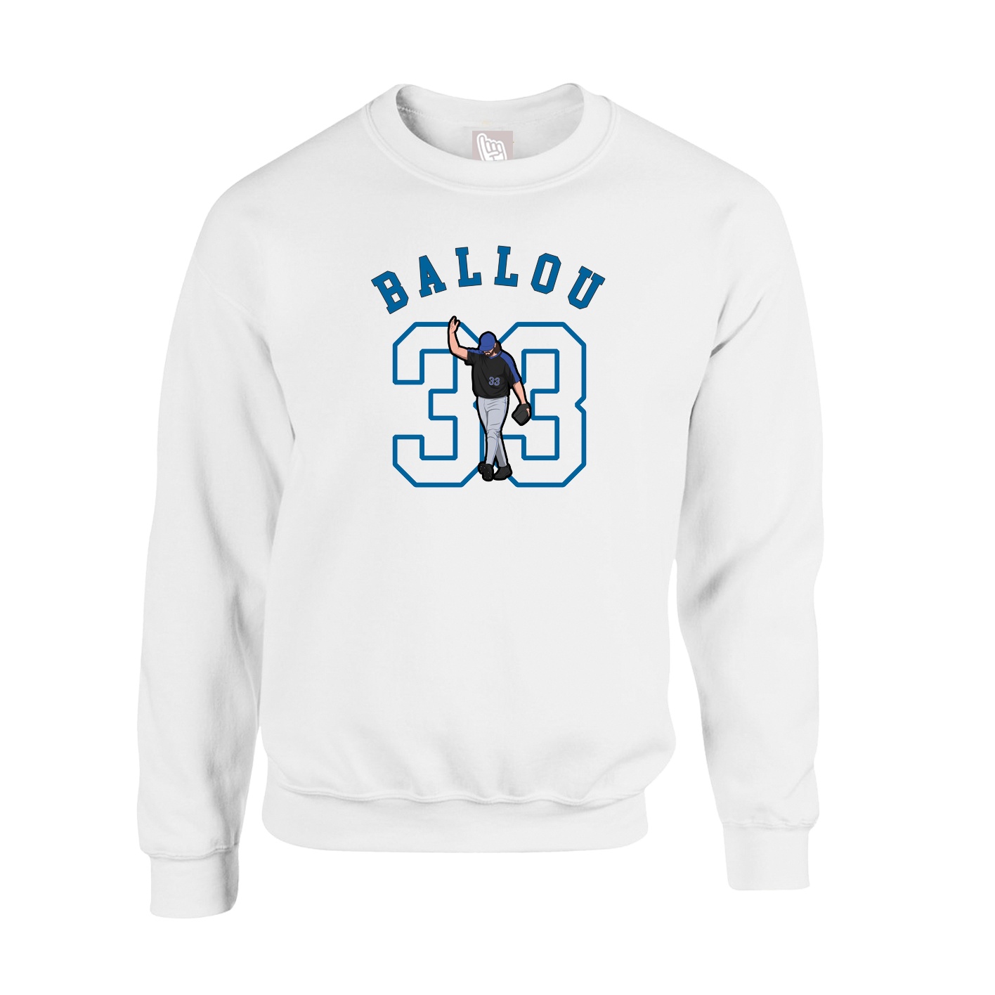 Fleece Crew — Shirsey Arch in White