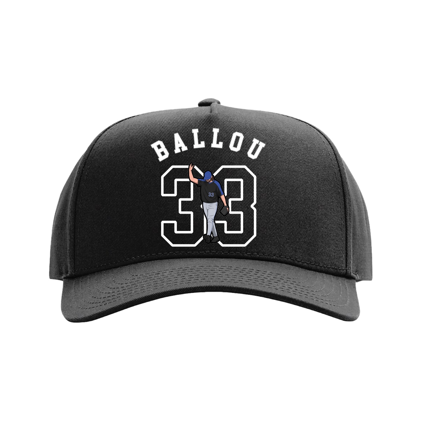 Full Fabric Five-Panel Champ Cap — Shirsey Arch in Black