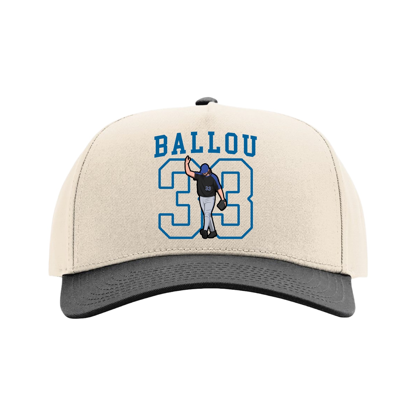 Full Fabric Five-Panel Champ Cap — Shirsey in Cream/Black