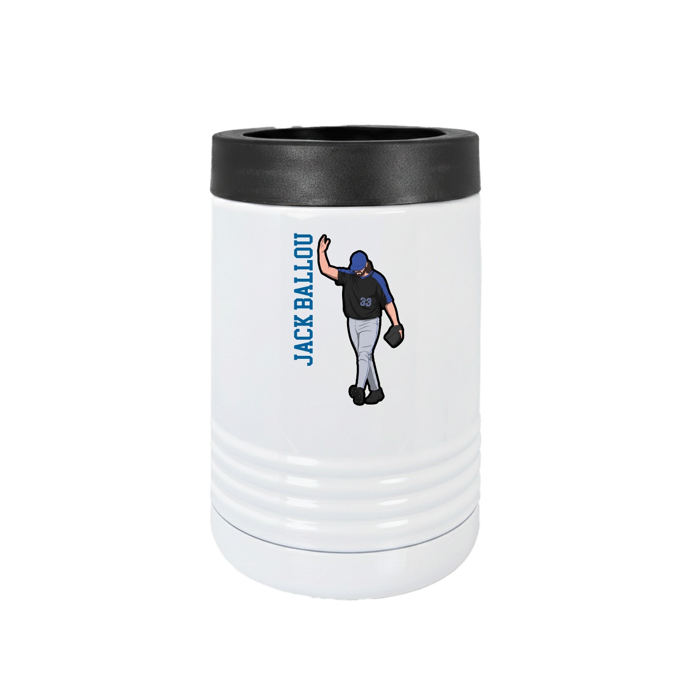 Beverage Holder — Name Vertical in White