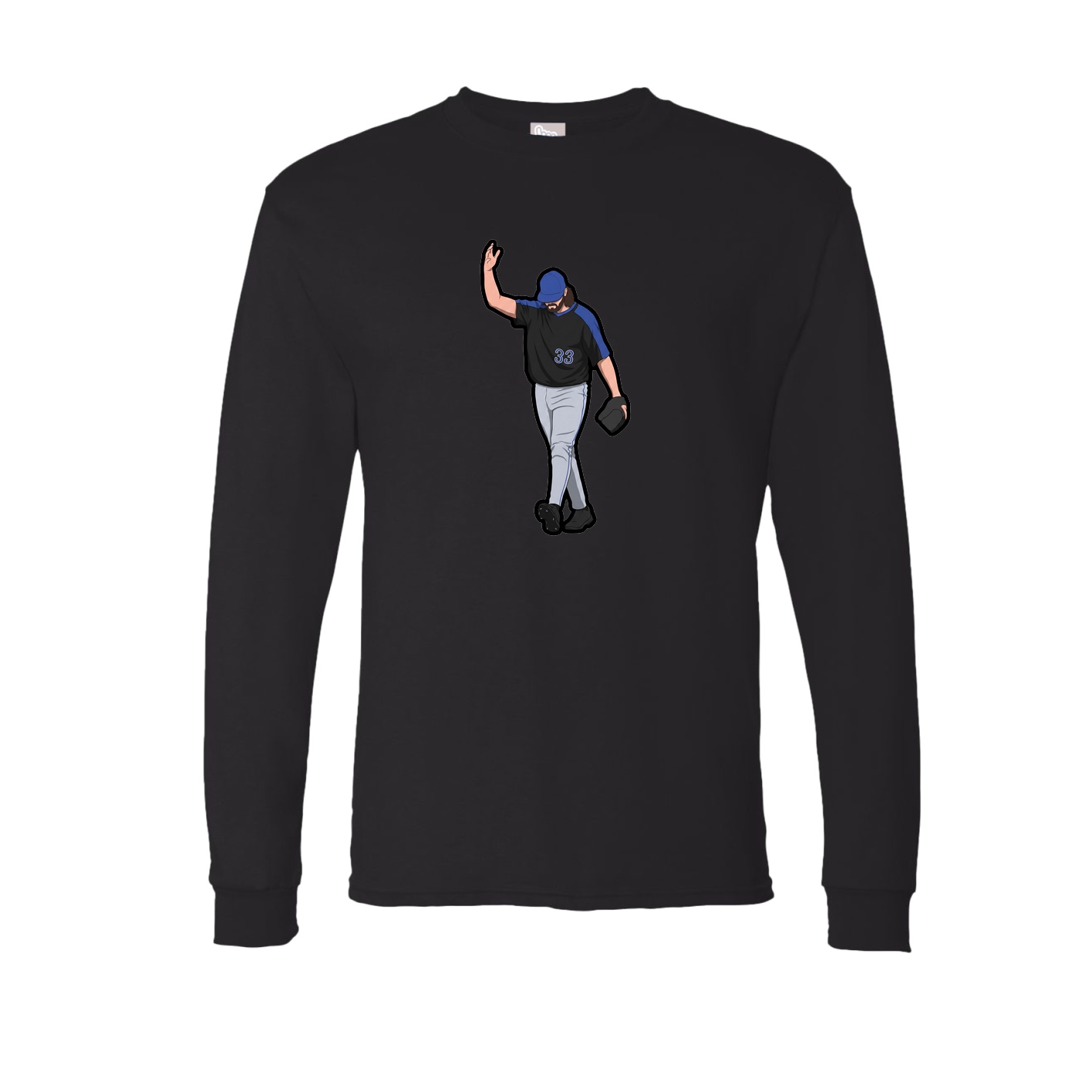 Long Sleeve Tee — Name Vertical in Black