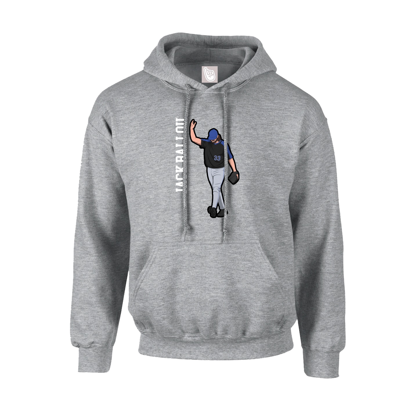 Hoodie — Name Vertical in Grey