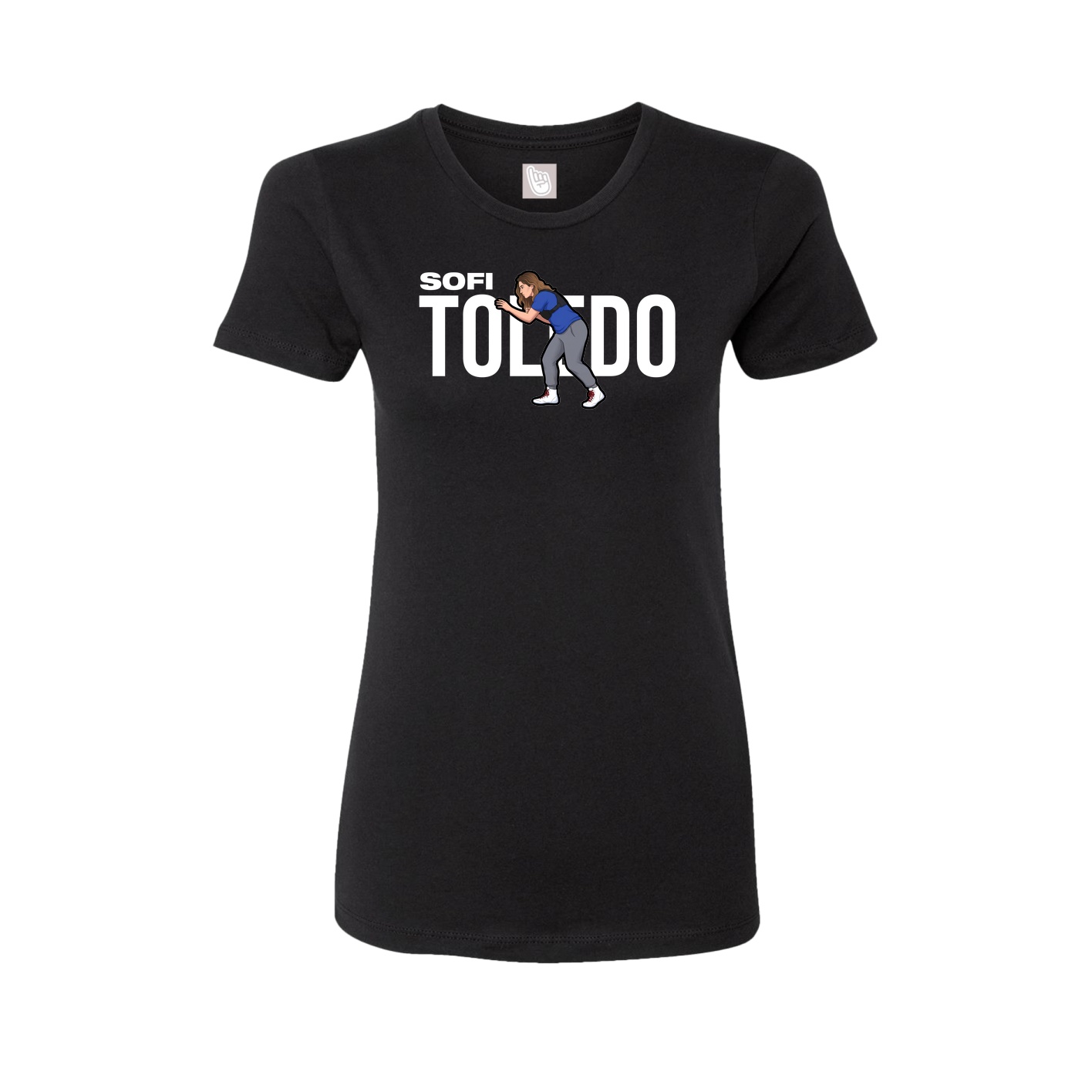 Fitted Women's Tee — Player Name in Black
