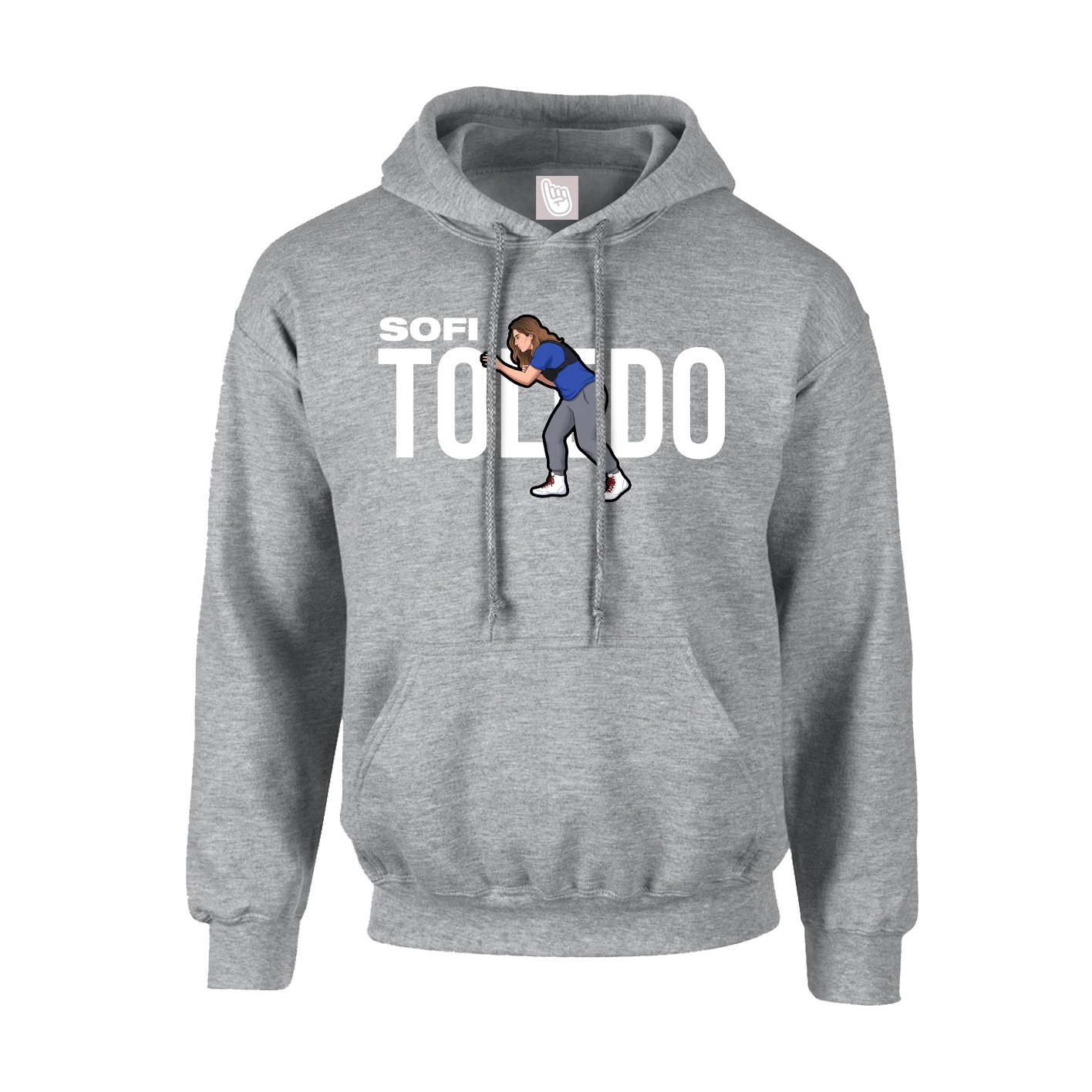 Hoodie — Player Name in Grey