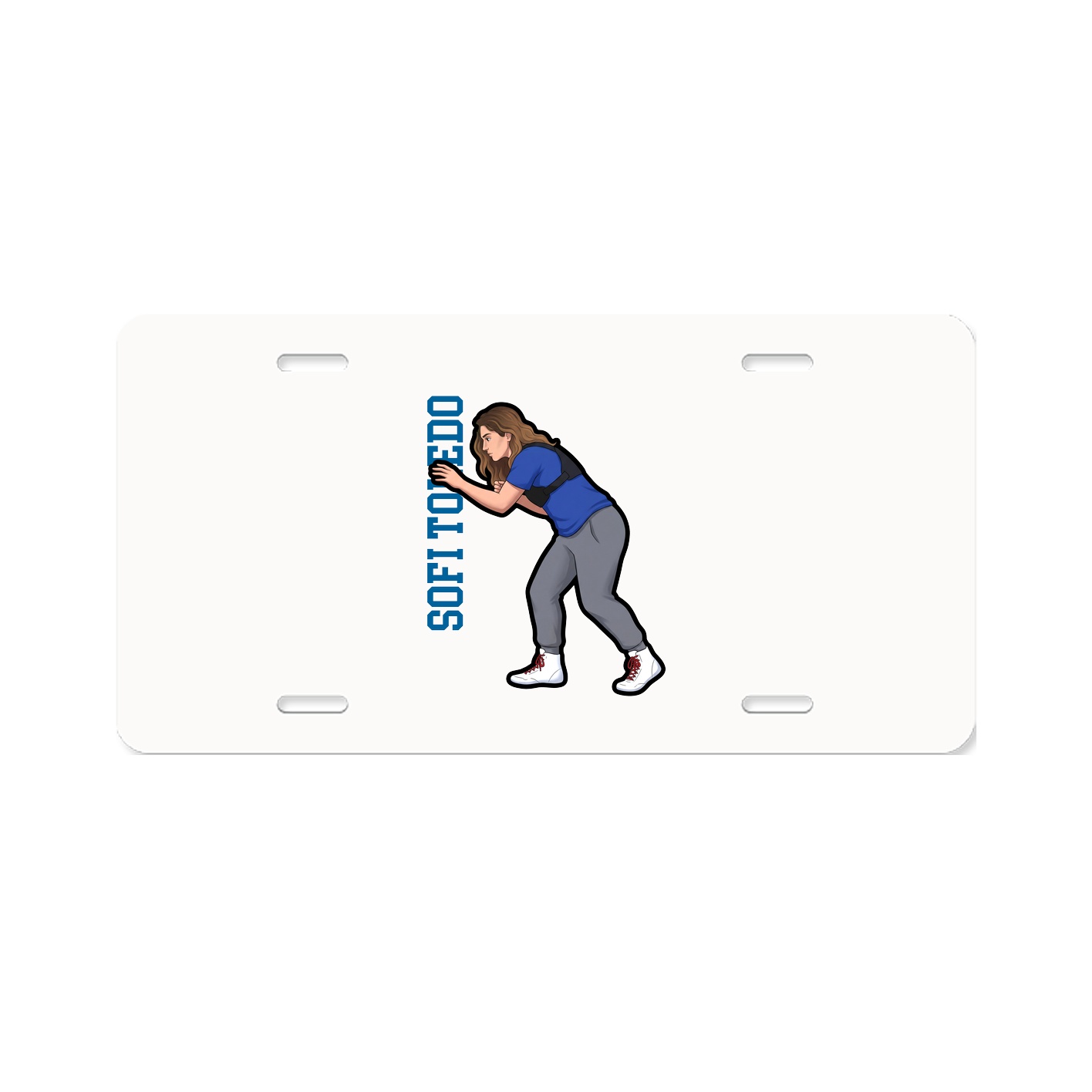License Plate — Name Vertical in Classic