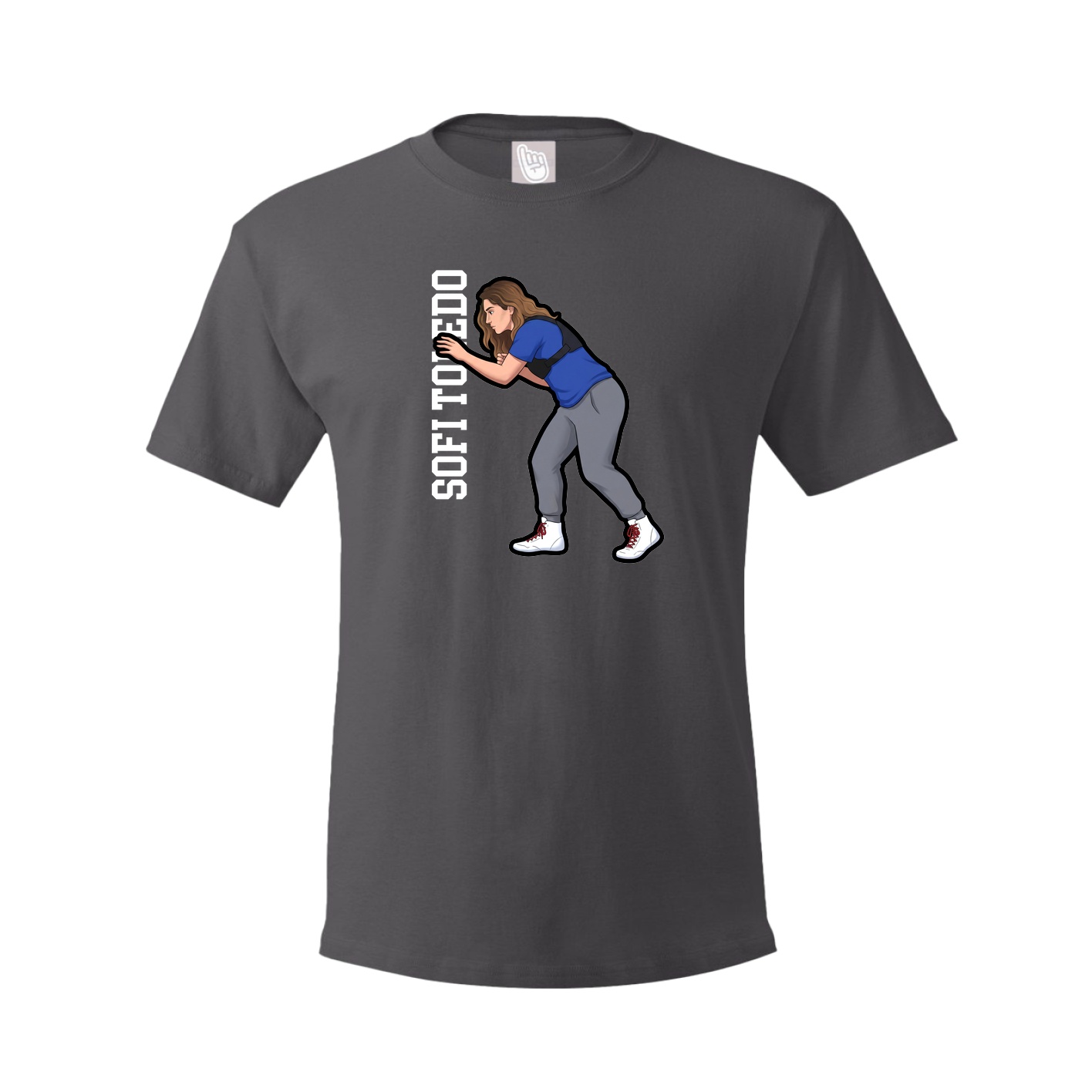 Tee — Name Vertical in Grey