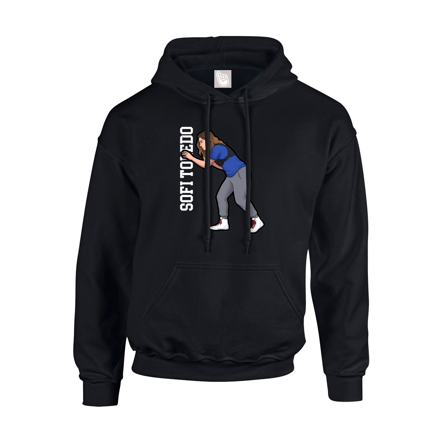 Hoodie — Name Vertical in Black