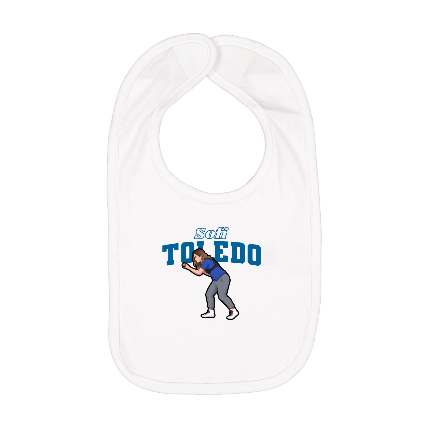 Infant Bib — Name Arch in White