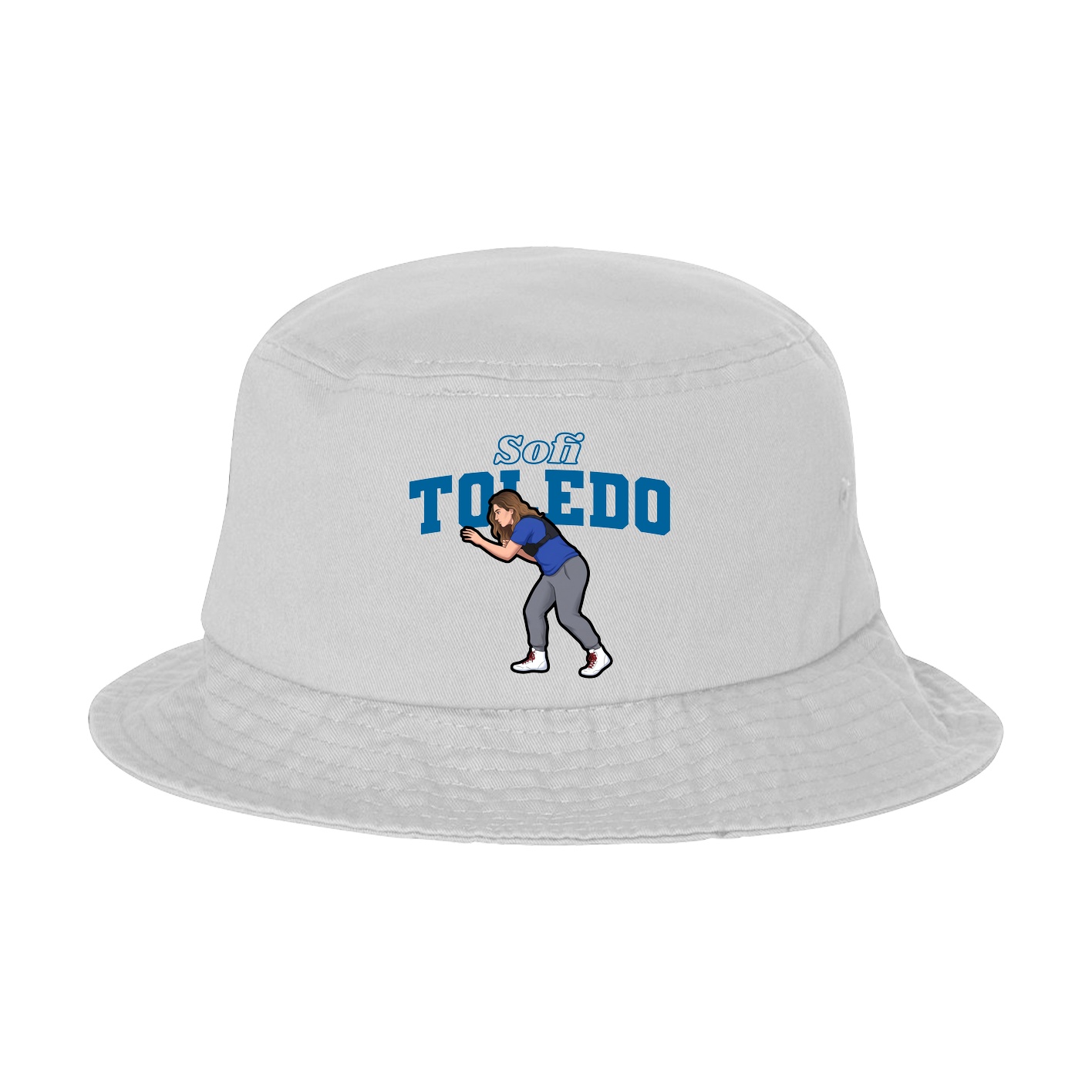 Bucket Cap — Name Arch in White
