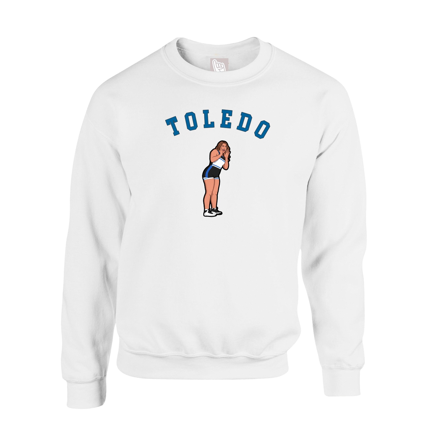 Fleece Crew — Shirsey Arch in White