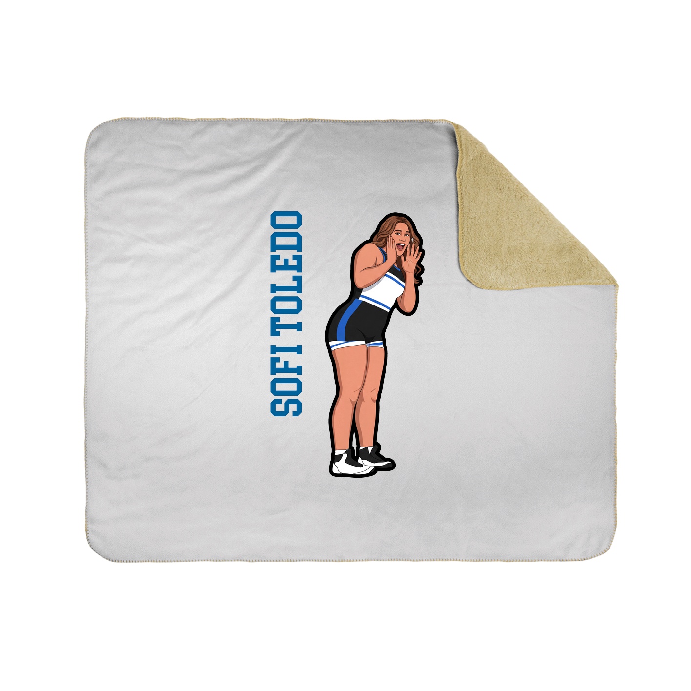 Throw Blanket — Name Vertical in White