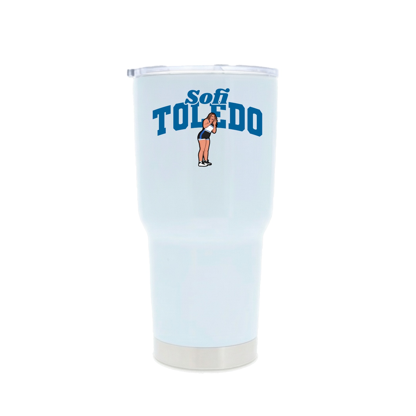 30oz Stainless Steel Tumbler — Signature Arch in White