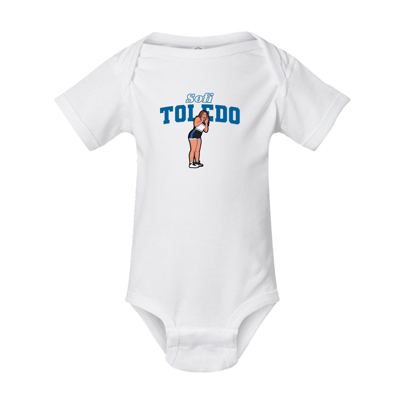 Baby Onesie — Name Arch in White