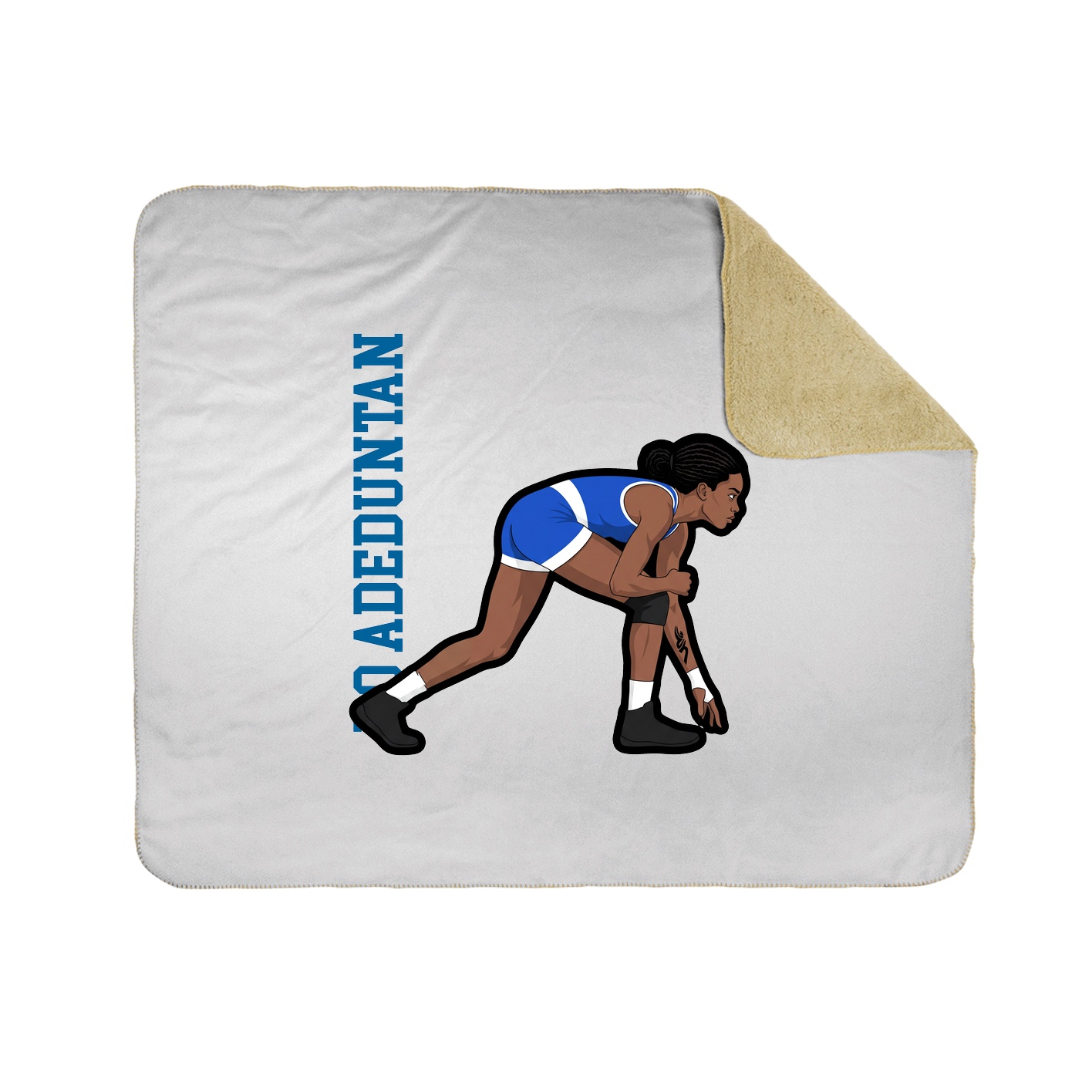 Throw Blanket — Name Vertical in White
