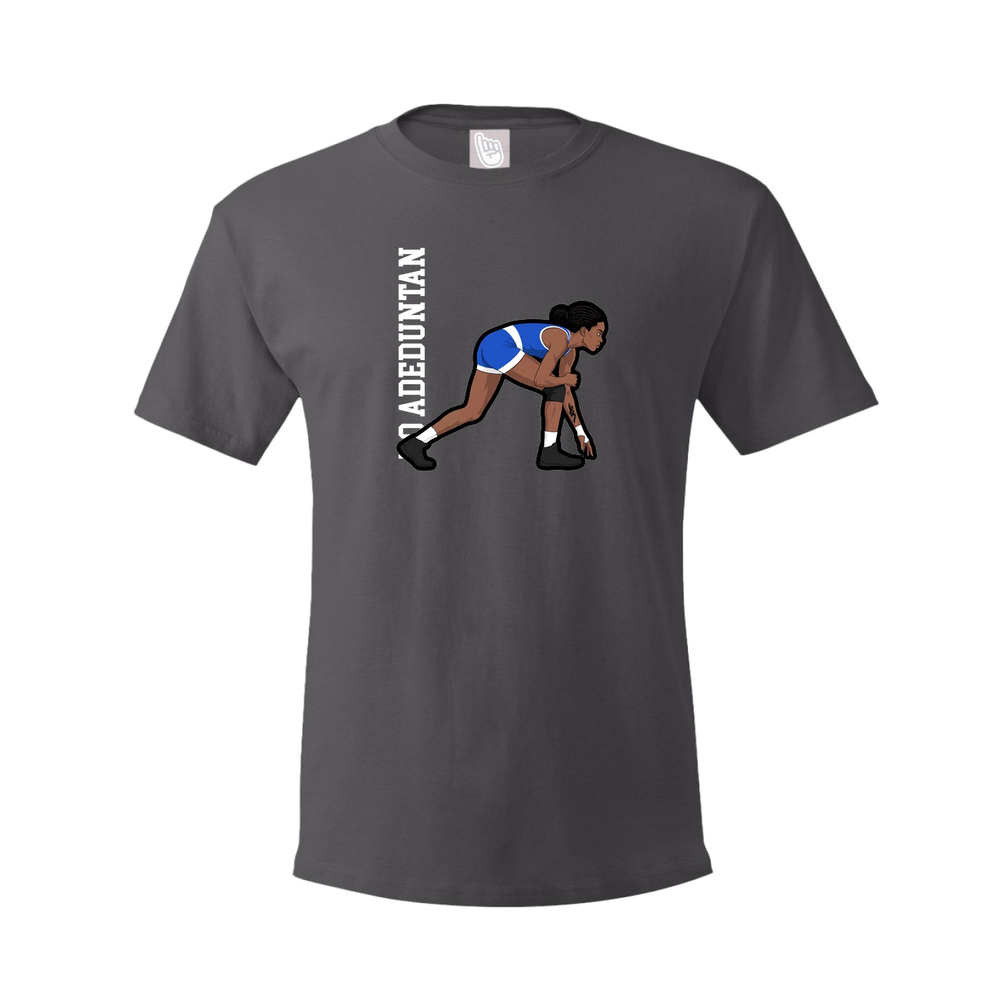 Tee — Name Vertical in Grey