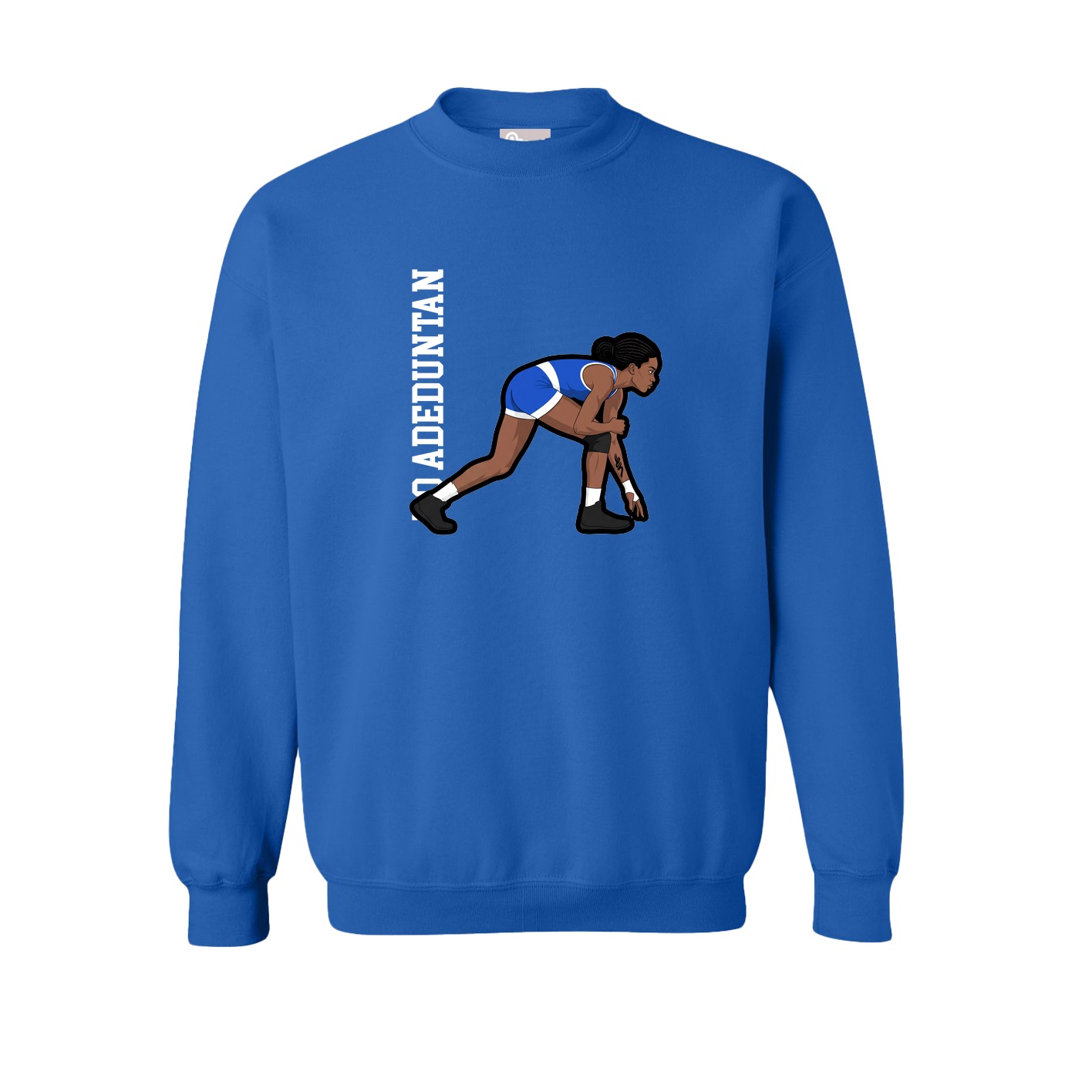 Fleece Crew — Name Vertical in Royal