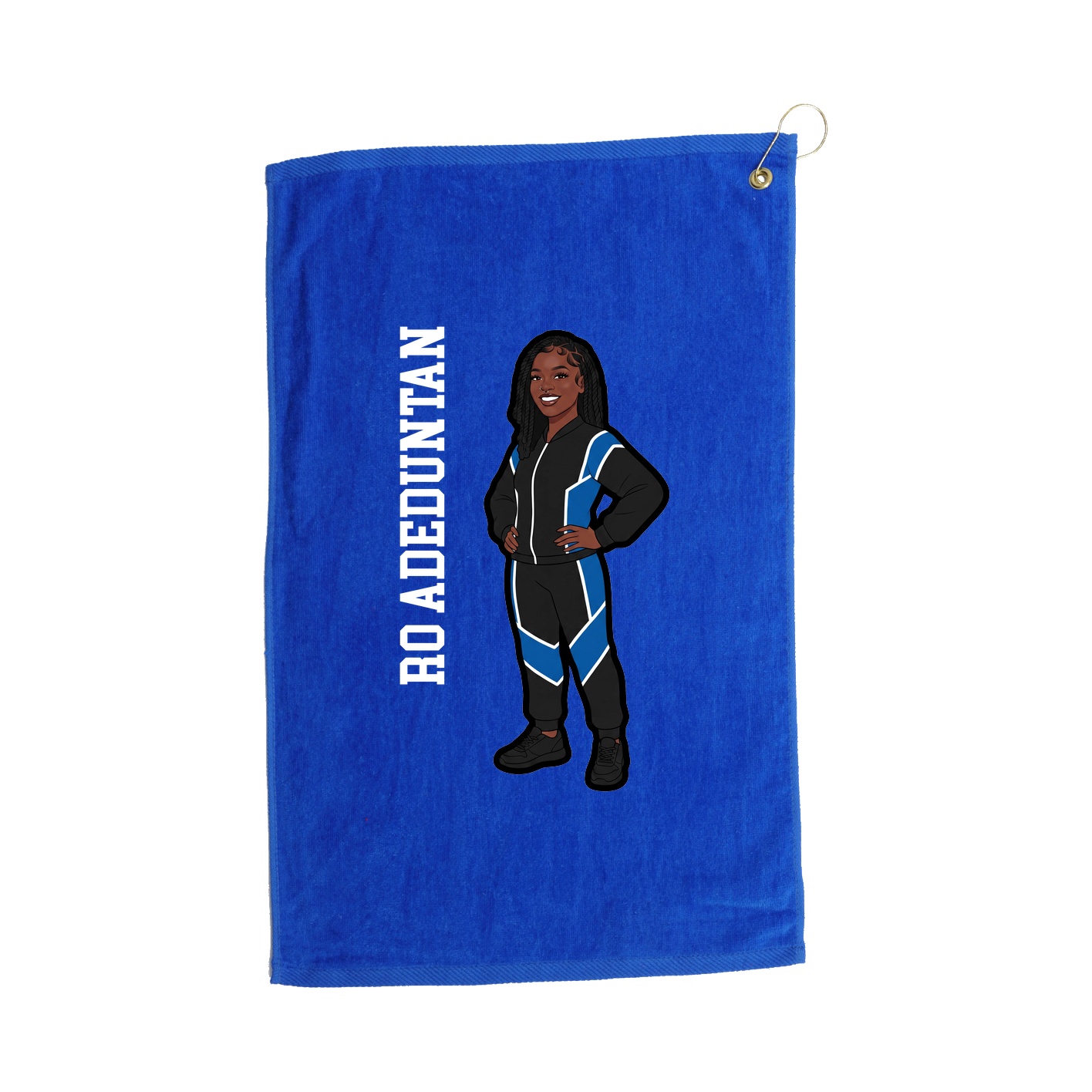 Golf Towel — Name Vertical in Royal