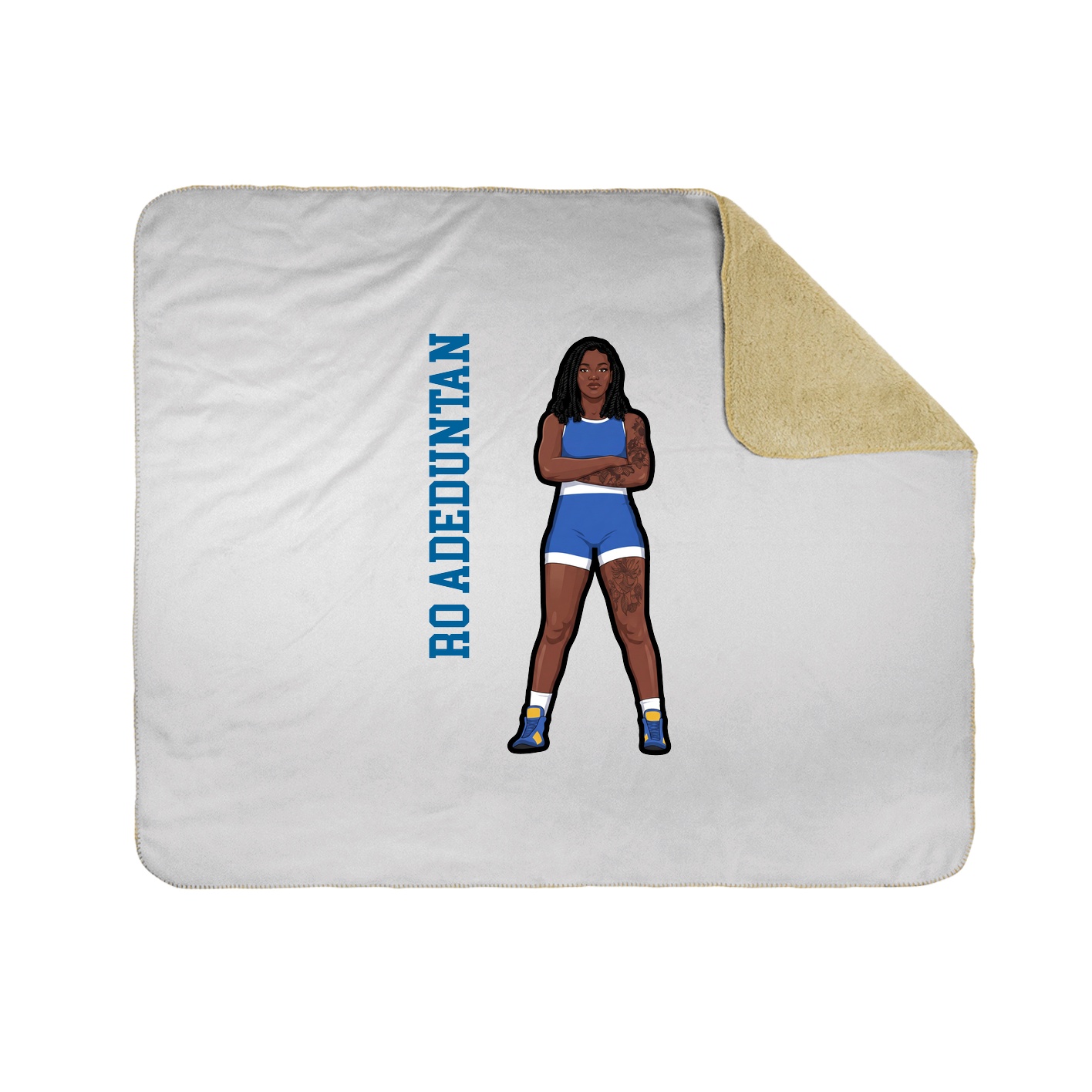 Throw Blanket — Name Vertical in White