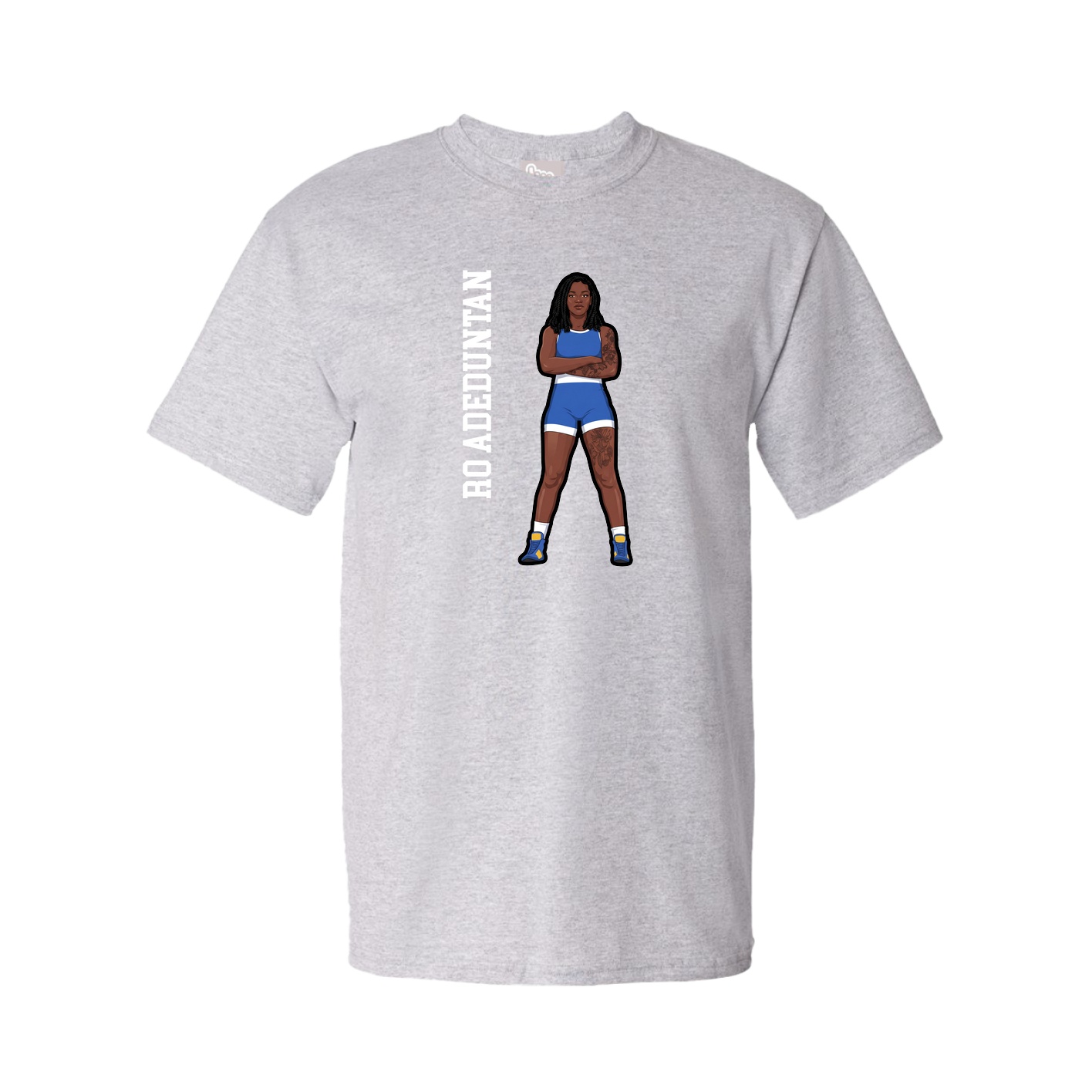 Youth Tee — Name Vertical in Grey