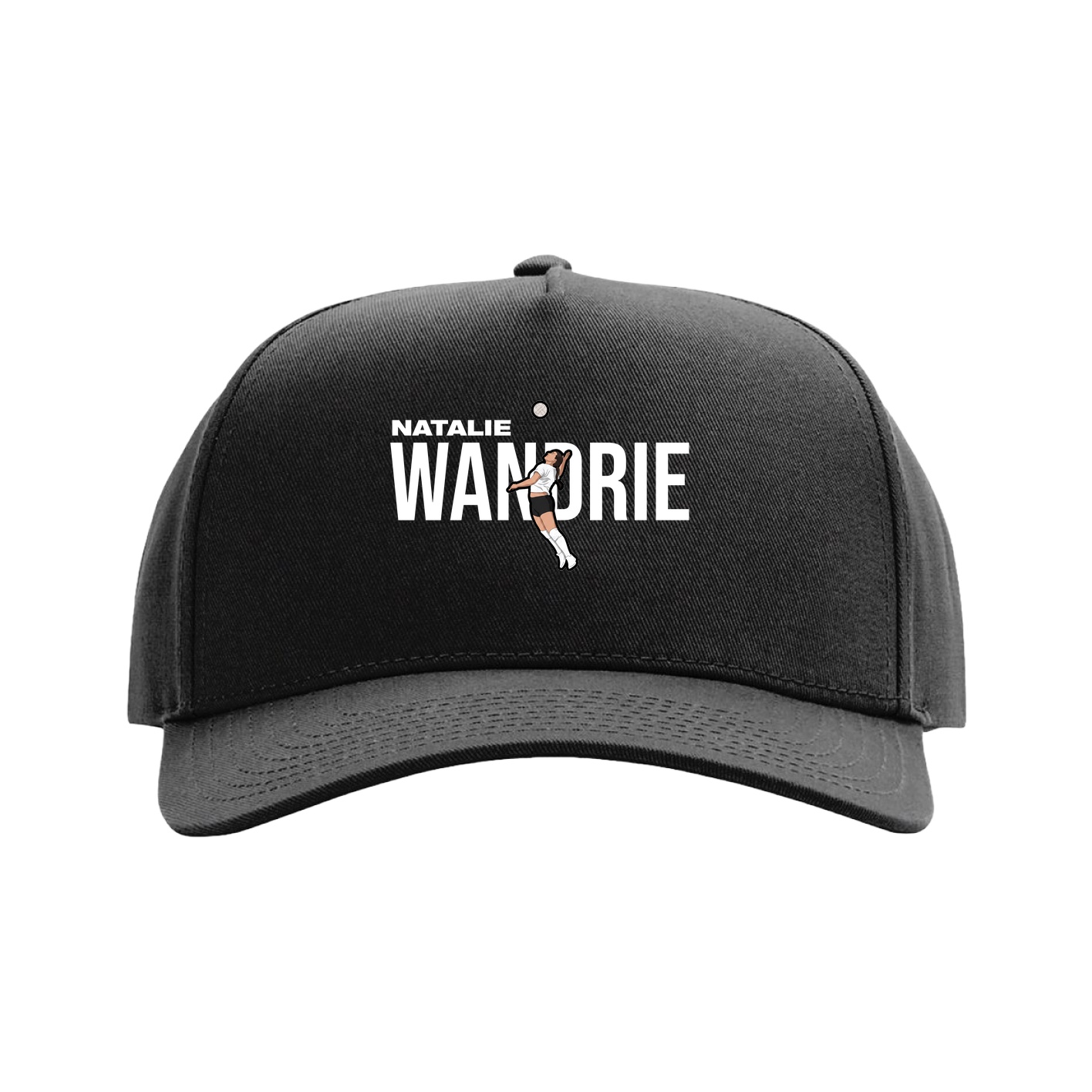 Full Fabric Five-Panel Champ Cap — Player Name in Black