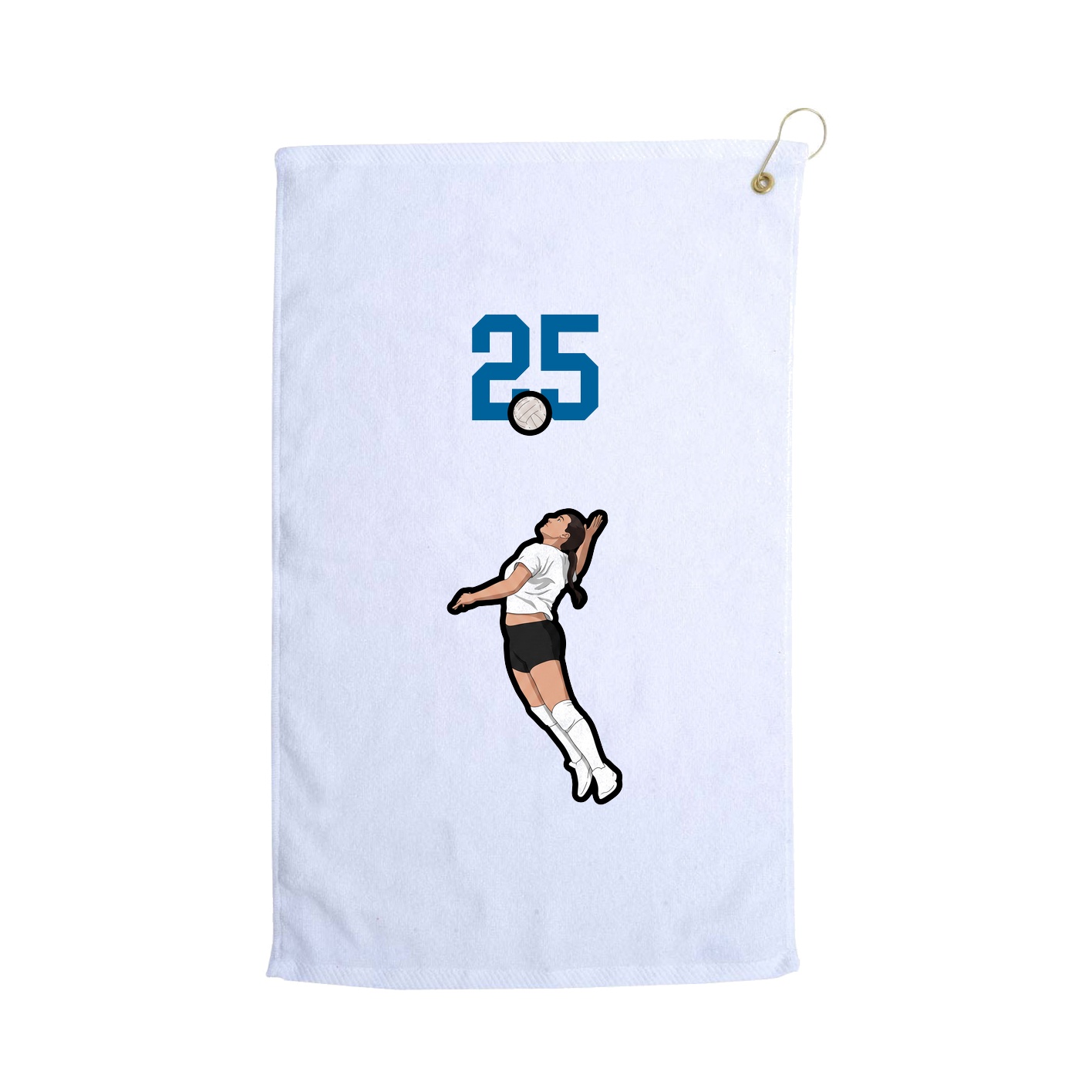 Golf Towel — Number Top in White