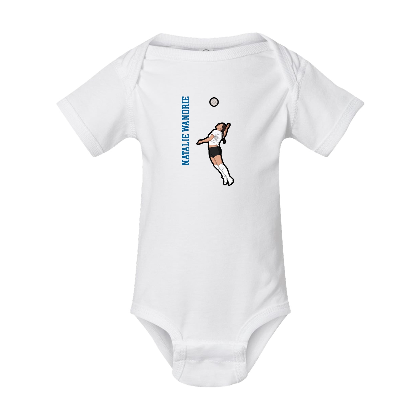 Baby Onesie — Name Vertical in White