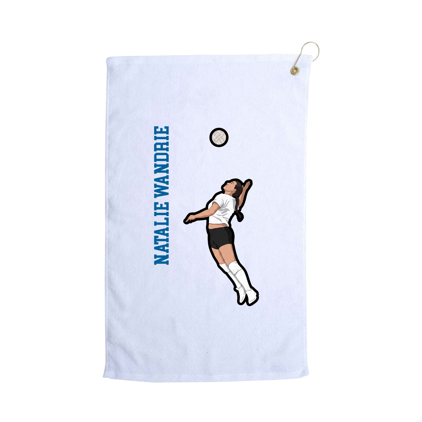 Golf Towel — Name Vertical in White