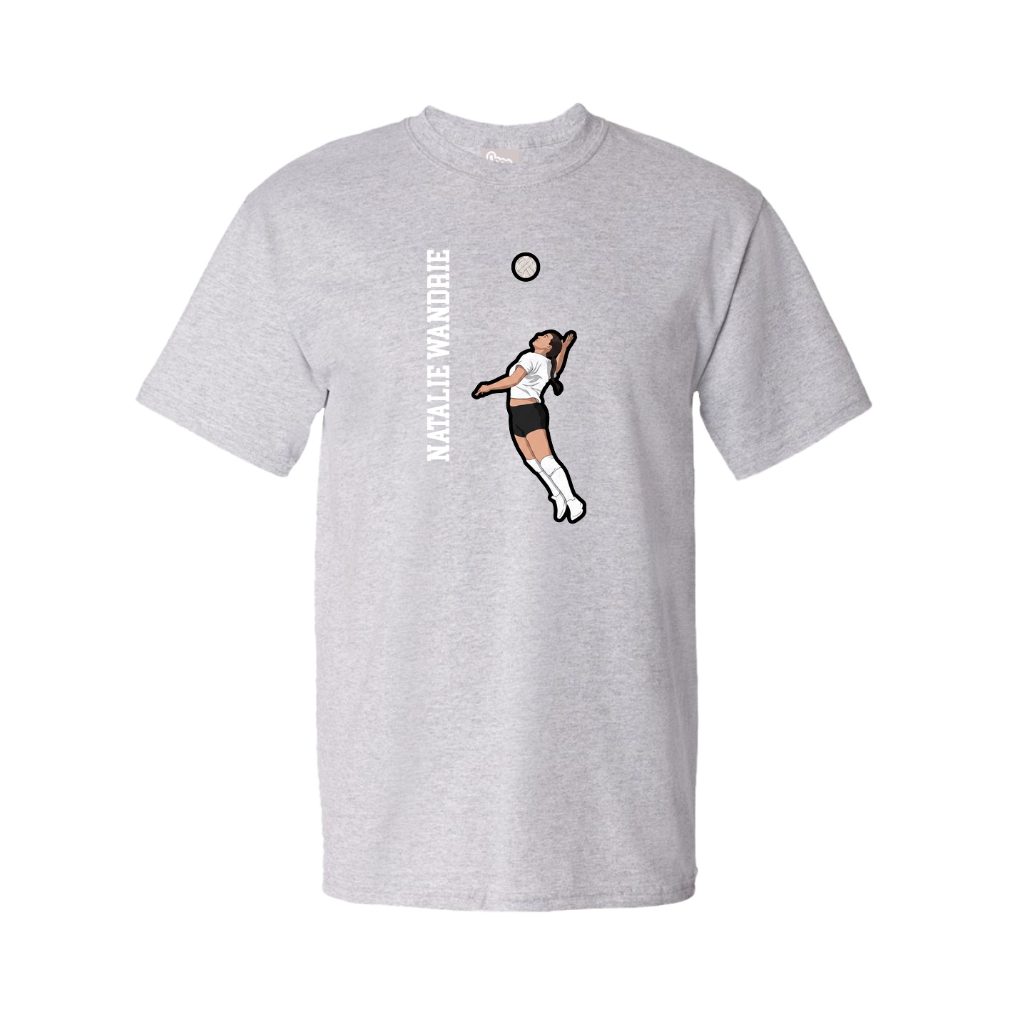 Youth Tee — Name Vertical in Grey
