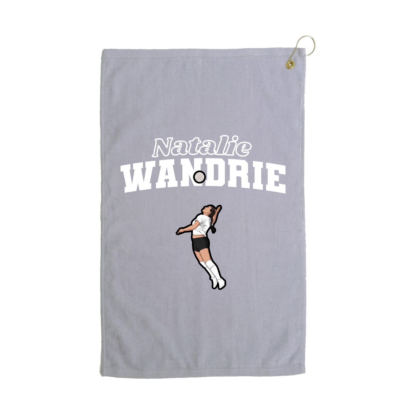 Golf Towel — Name Arch in Grey