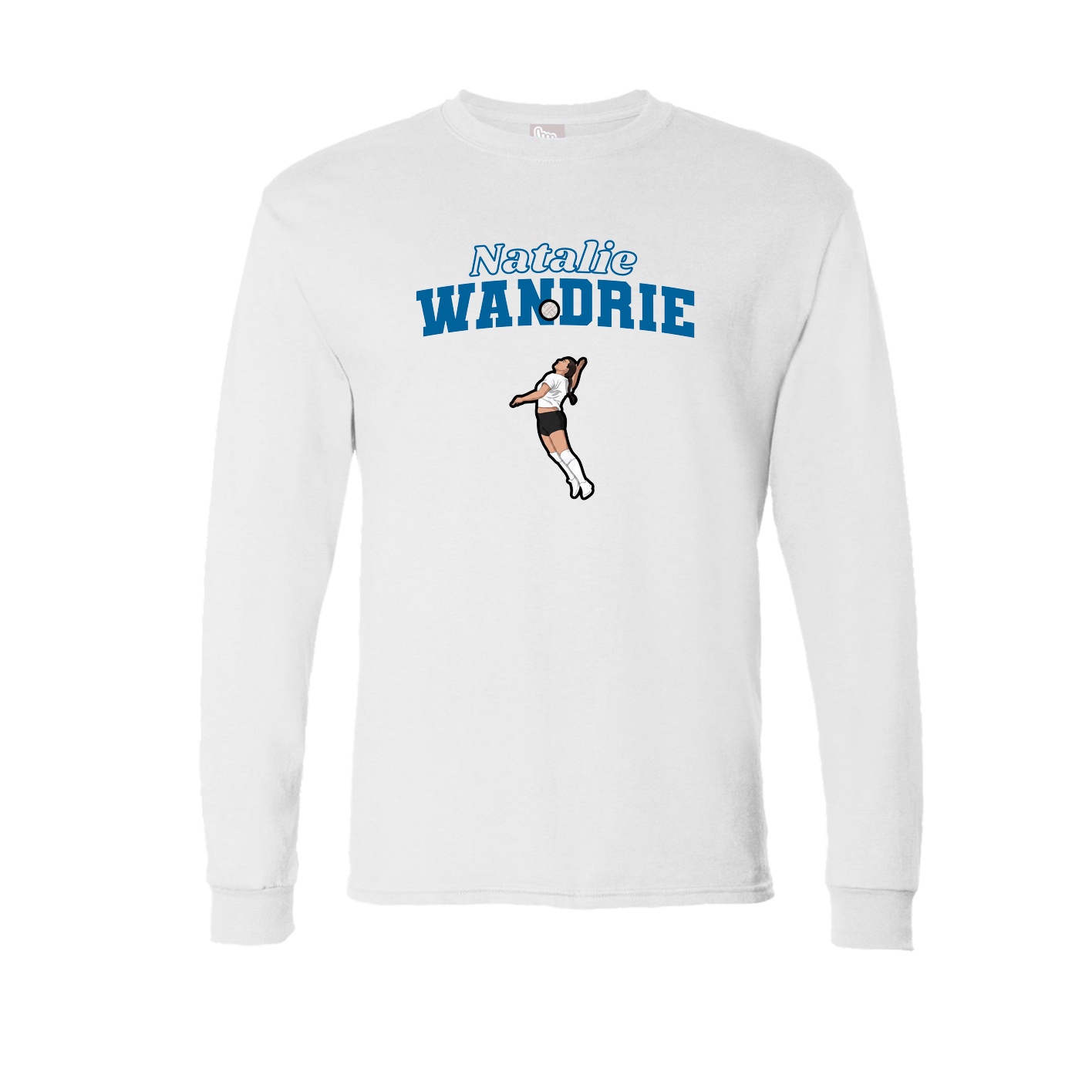 Long Sleeve Tee — Name Arch in White