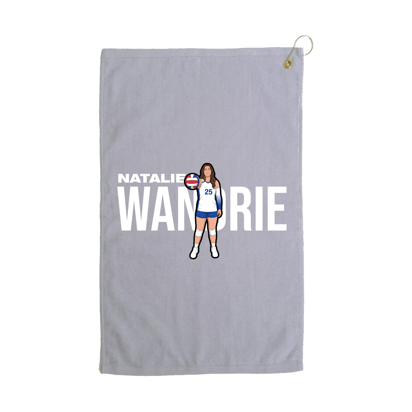 Golf Towel — Player Name in Grey