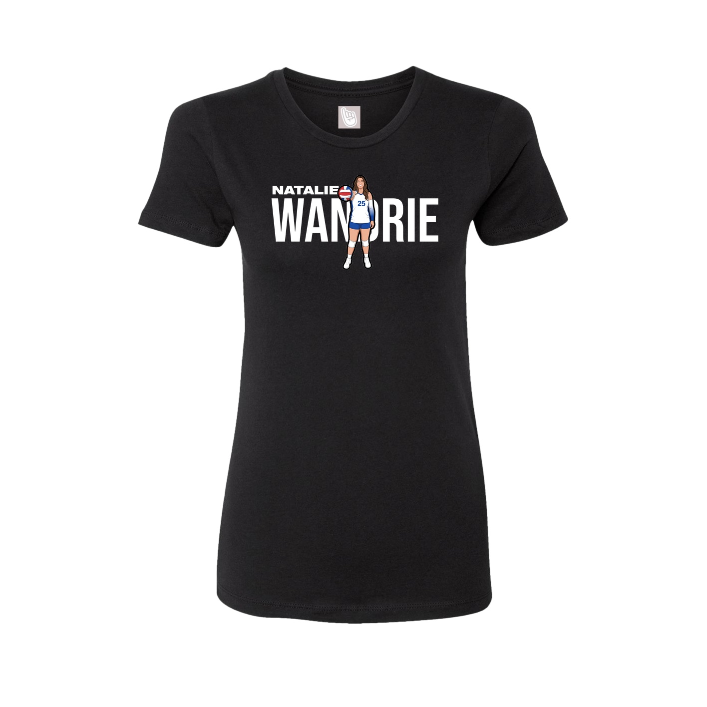 Fitted Women's Tee — Player Name in Black