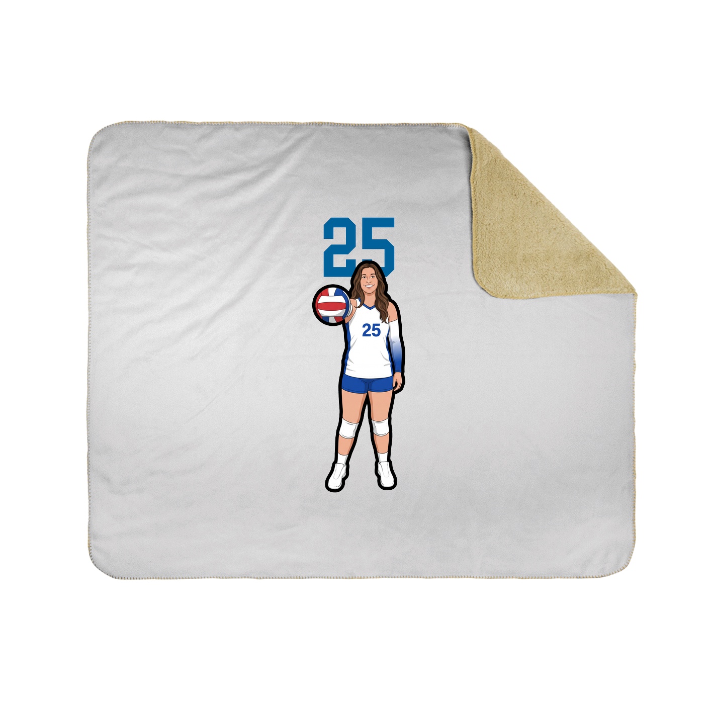 Throw Blanket — Number Top in White
