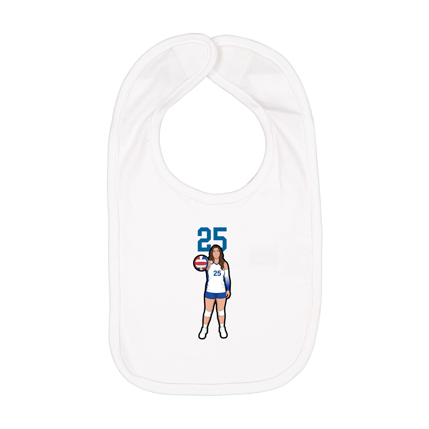 Infant Bib — Number Top in White