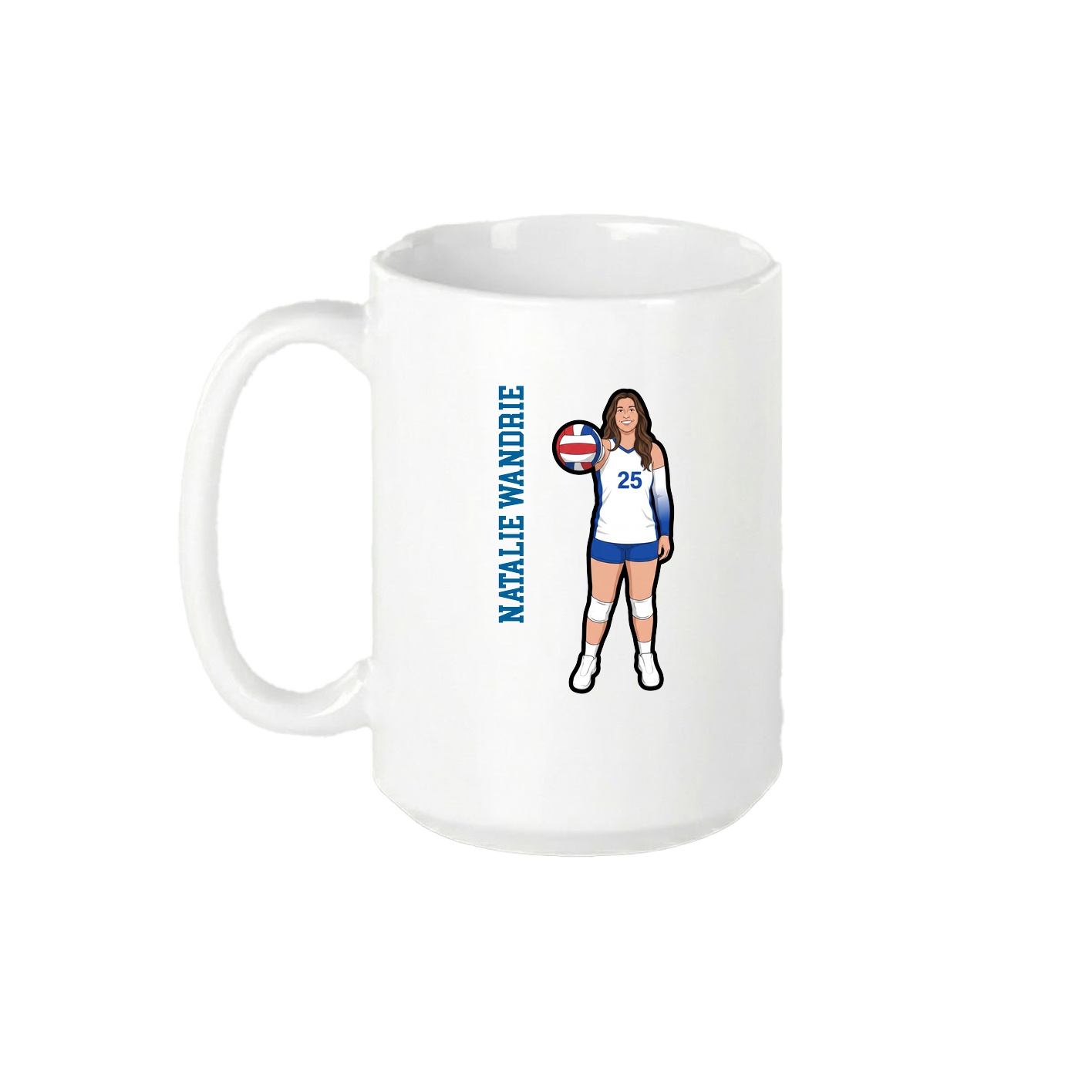 15oz Coffee Mug — Name Vertical in White