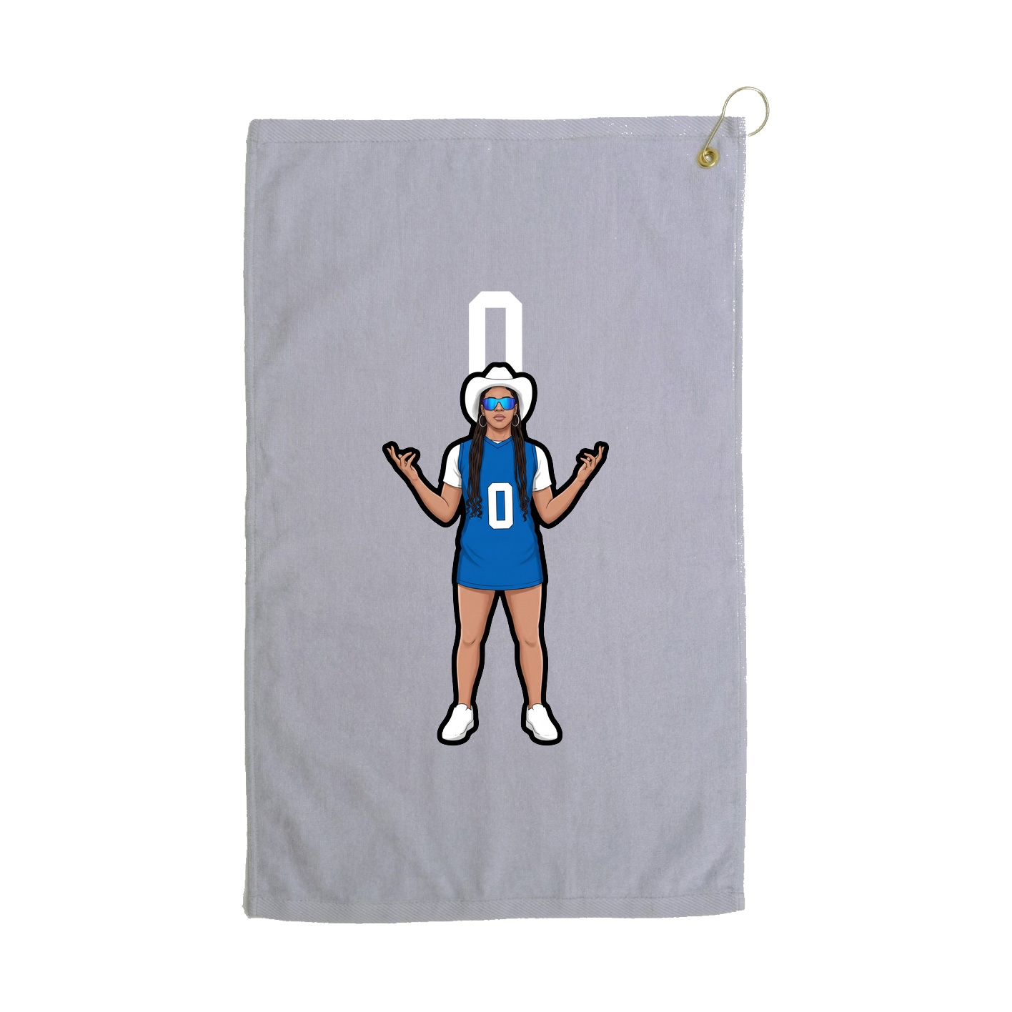 Golf Towel — Number Top in Grey