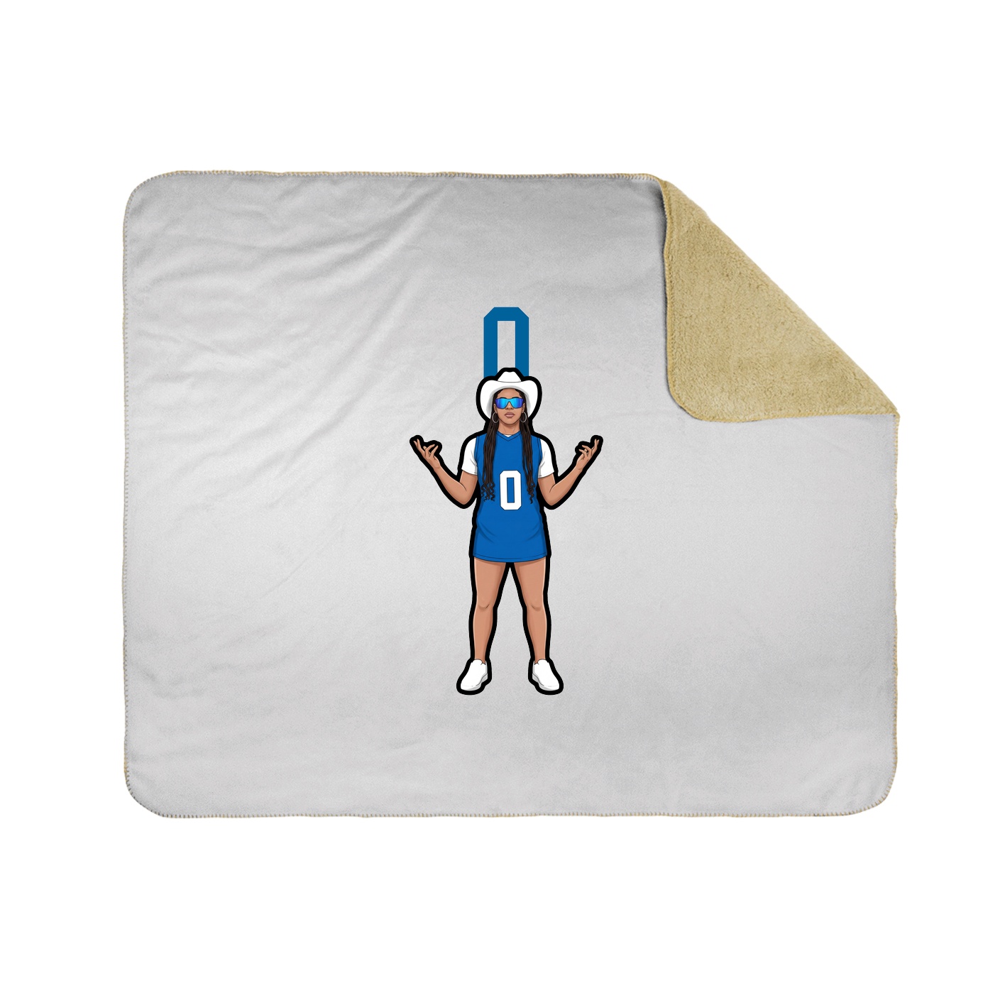 Throw Blanket — Number Top in White