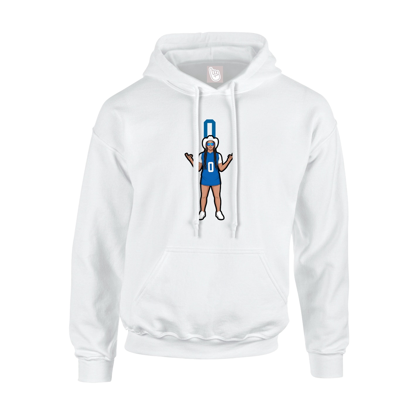 Hoodie — Number Top in White
