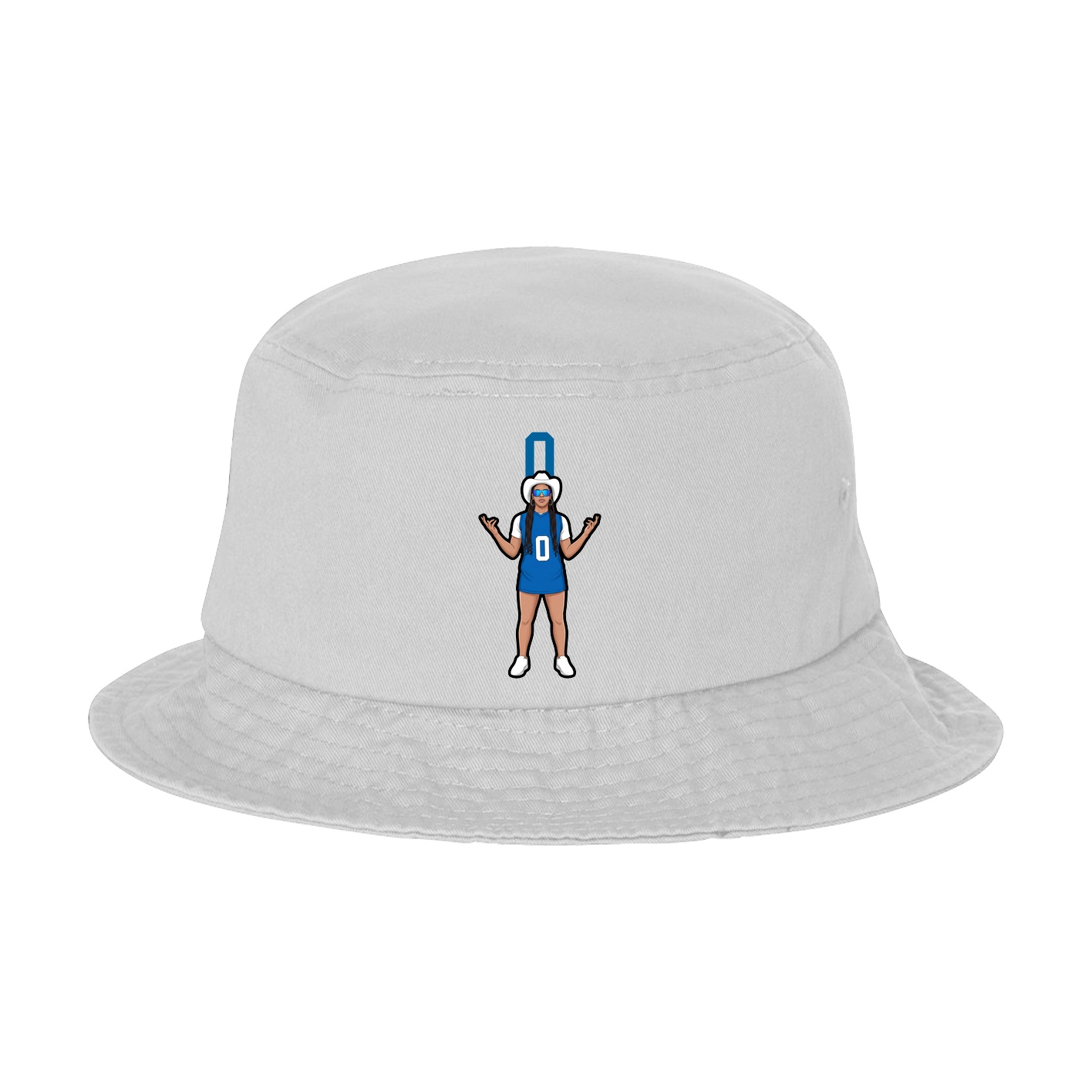 Bucket Cap — Number Top in White