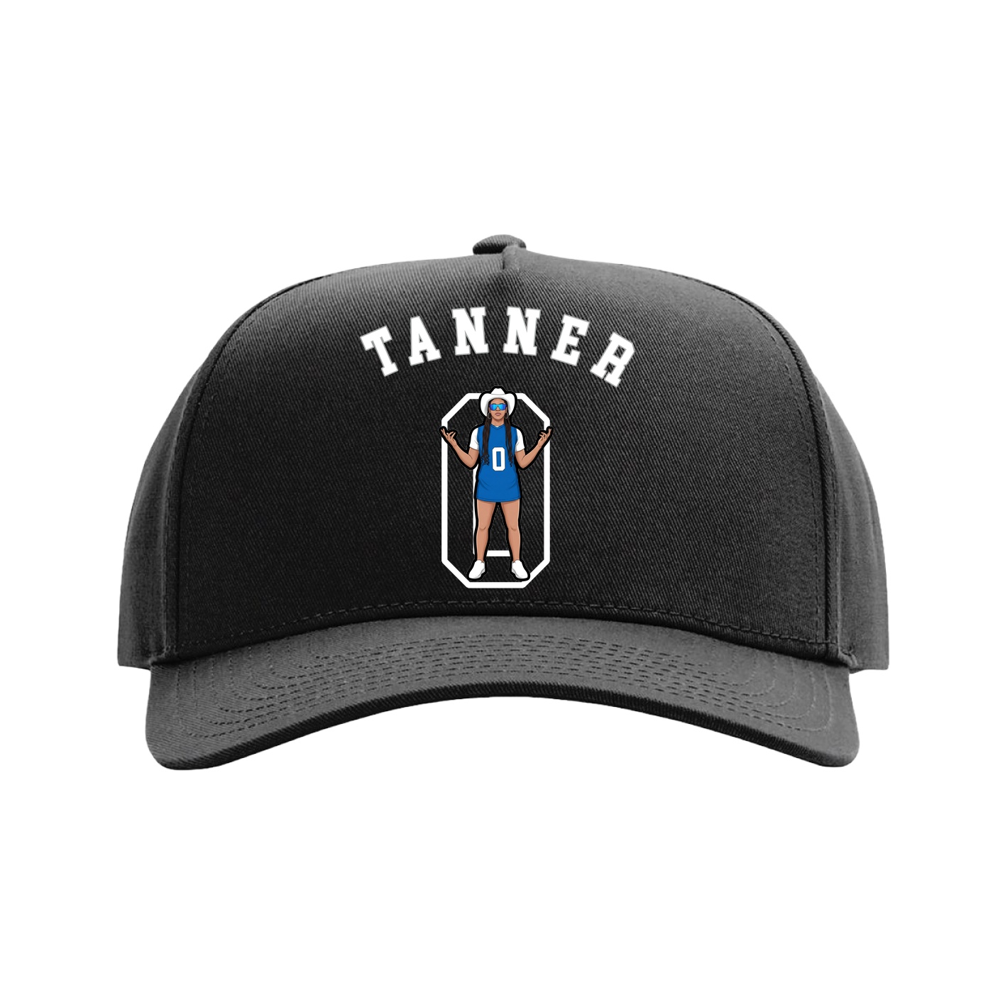 Full Fabric Five-Panel Champ Cap — Shirsey Arch in Black