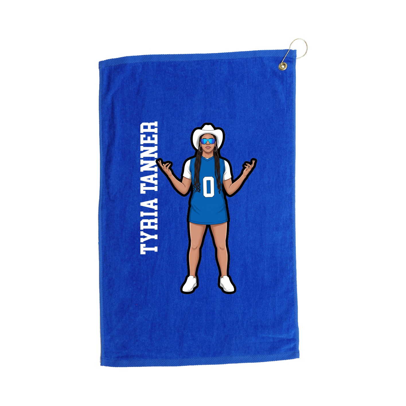 Golf Towel — Name Vertical in Royal