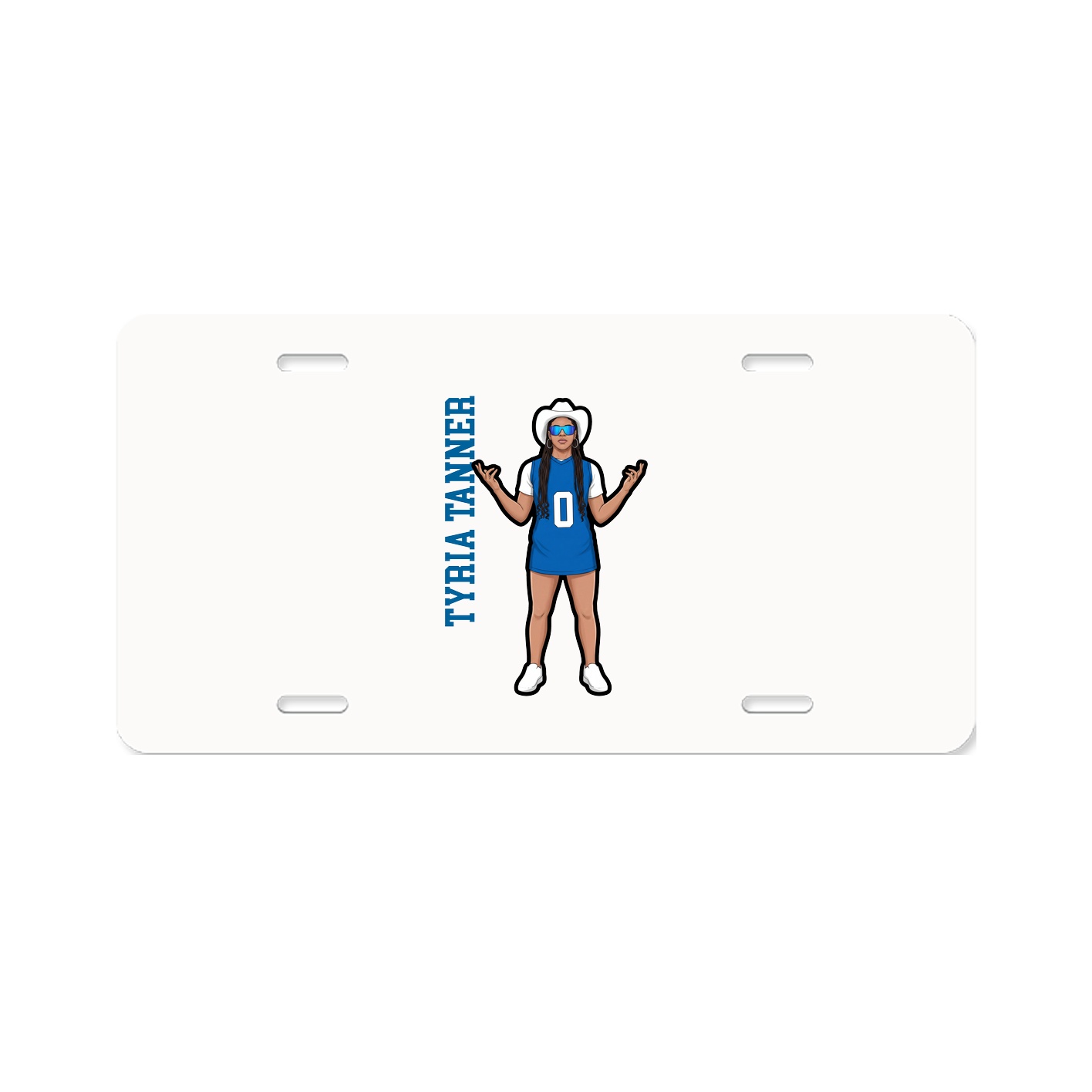 License Plate — Name Vertical in Classic