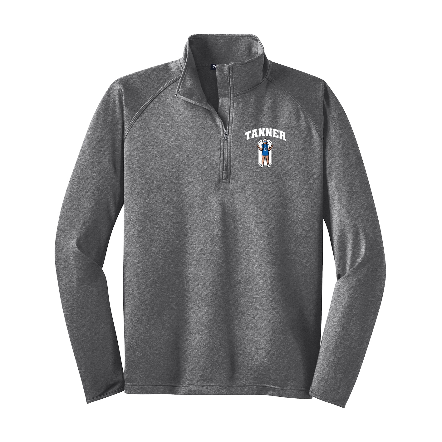 Q-Zip Pullover — Number in Grey