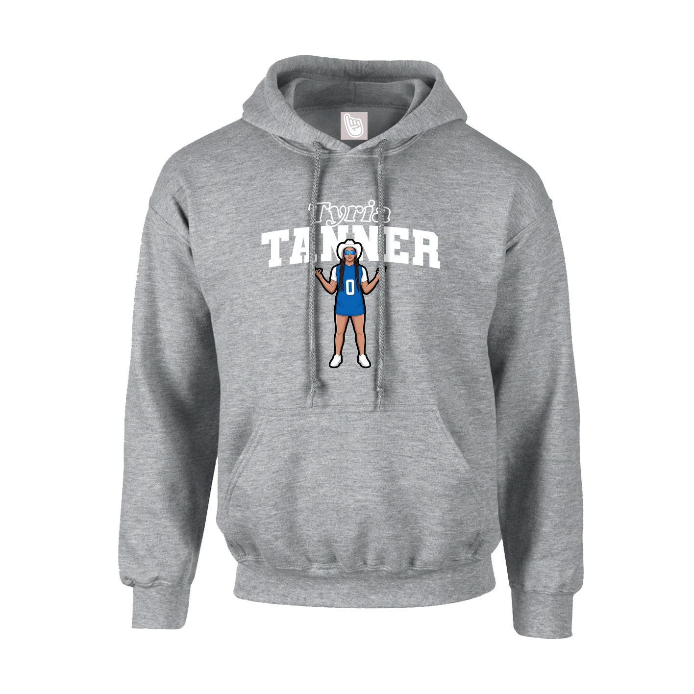 Hoodie — Name Arch in Grey