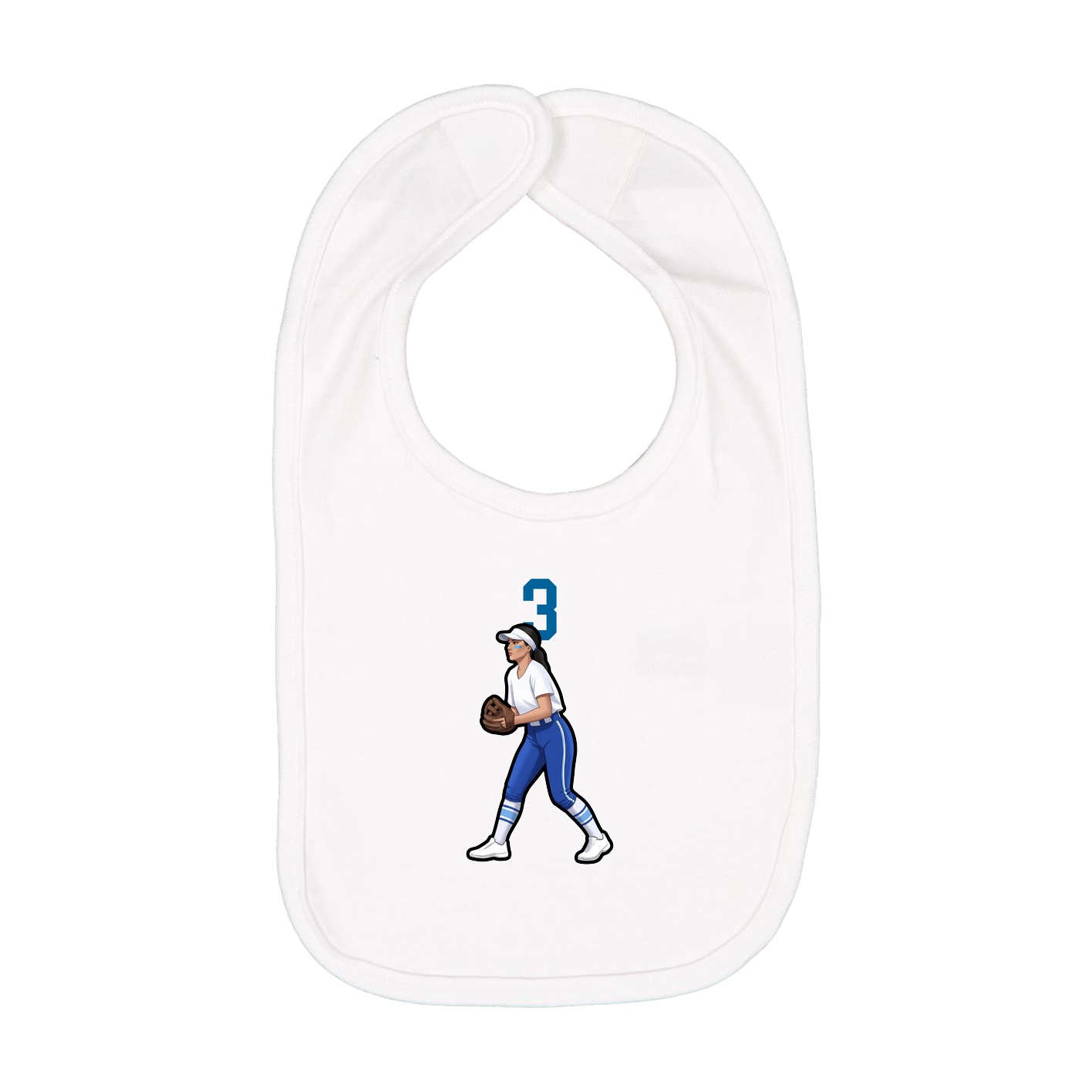 Infant Bib — Number Top in White