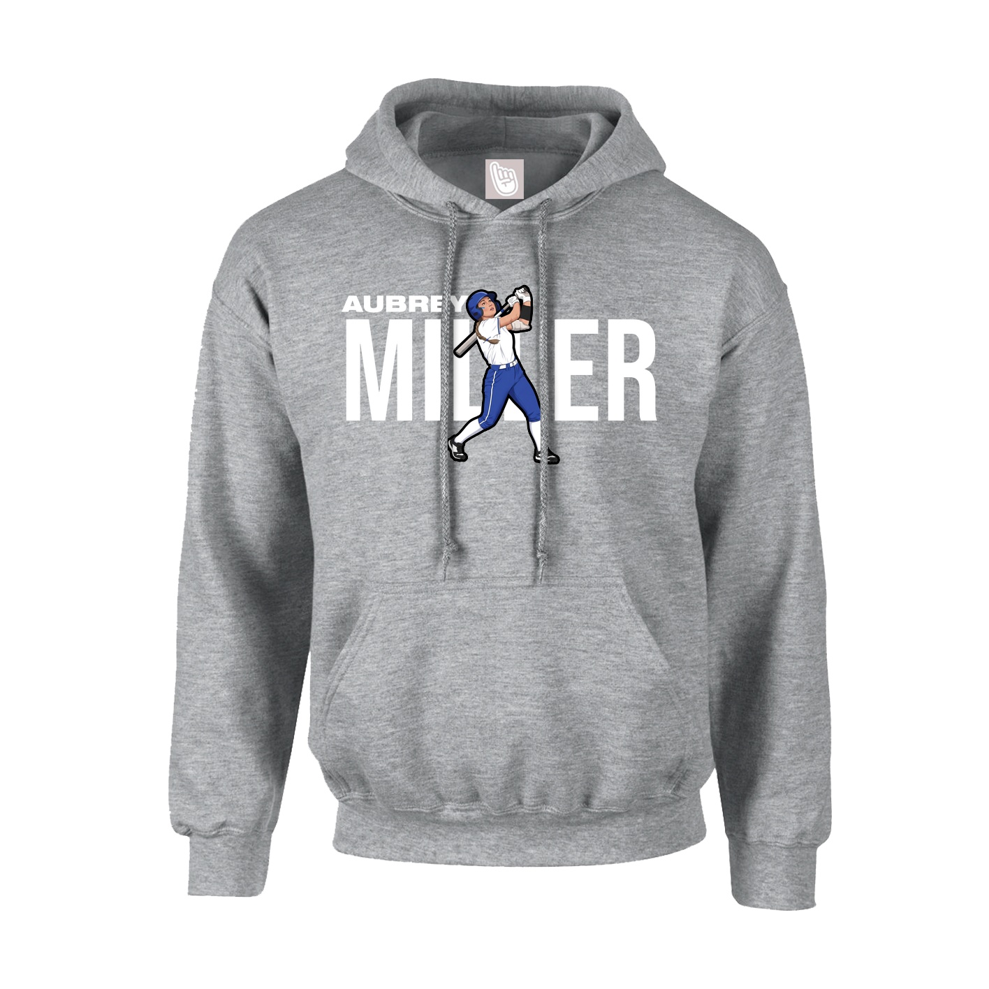 Hoodie — Player Name in Grey
