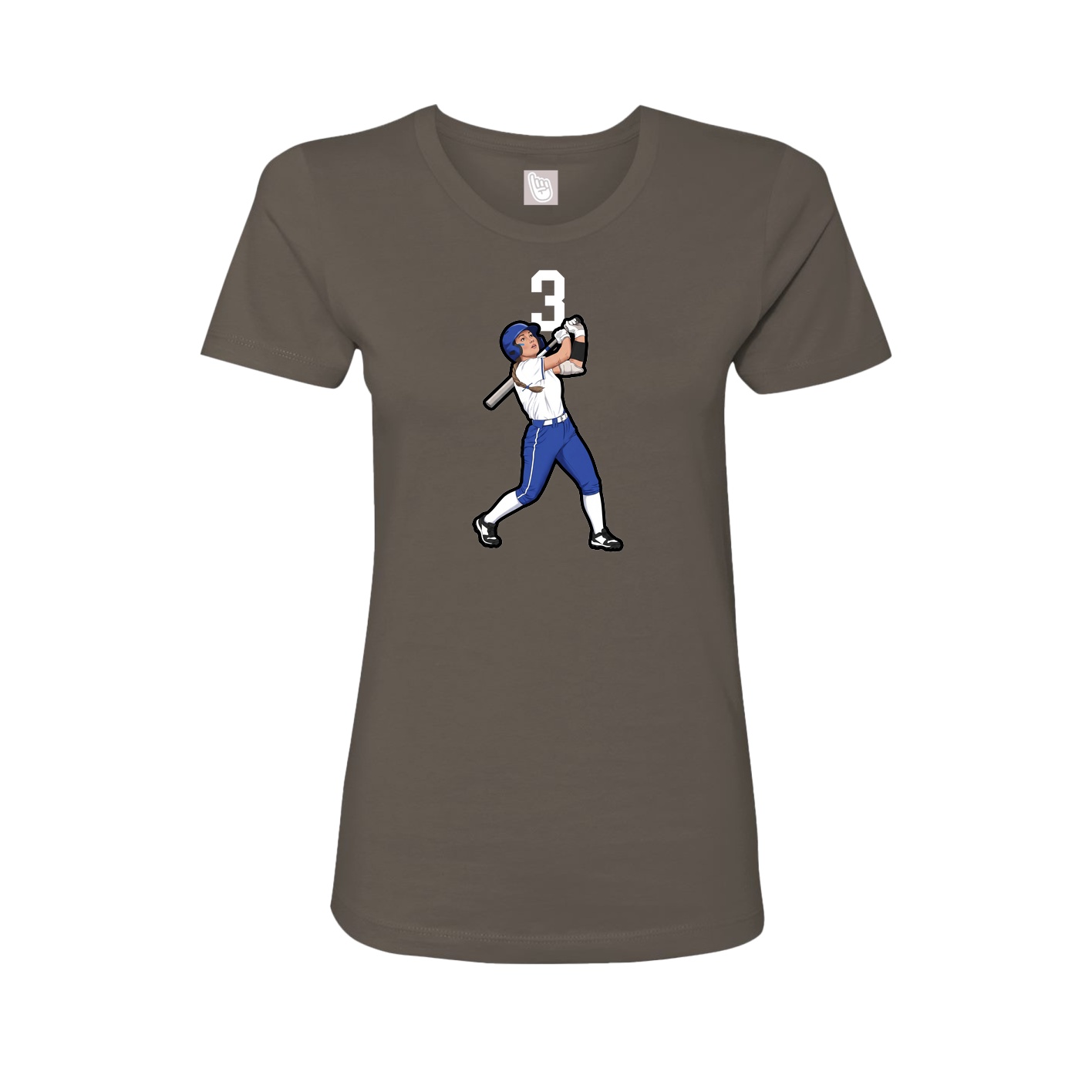 Fitted Women's Tee — Number Top in Grey