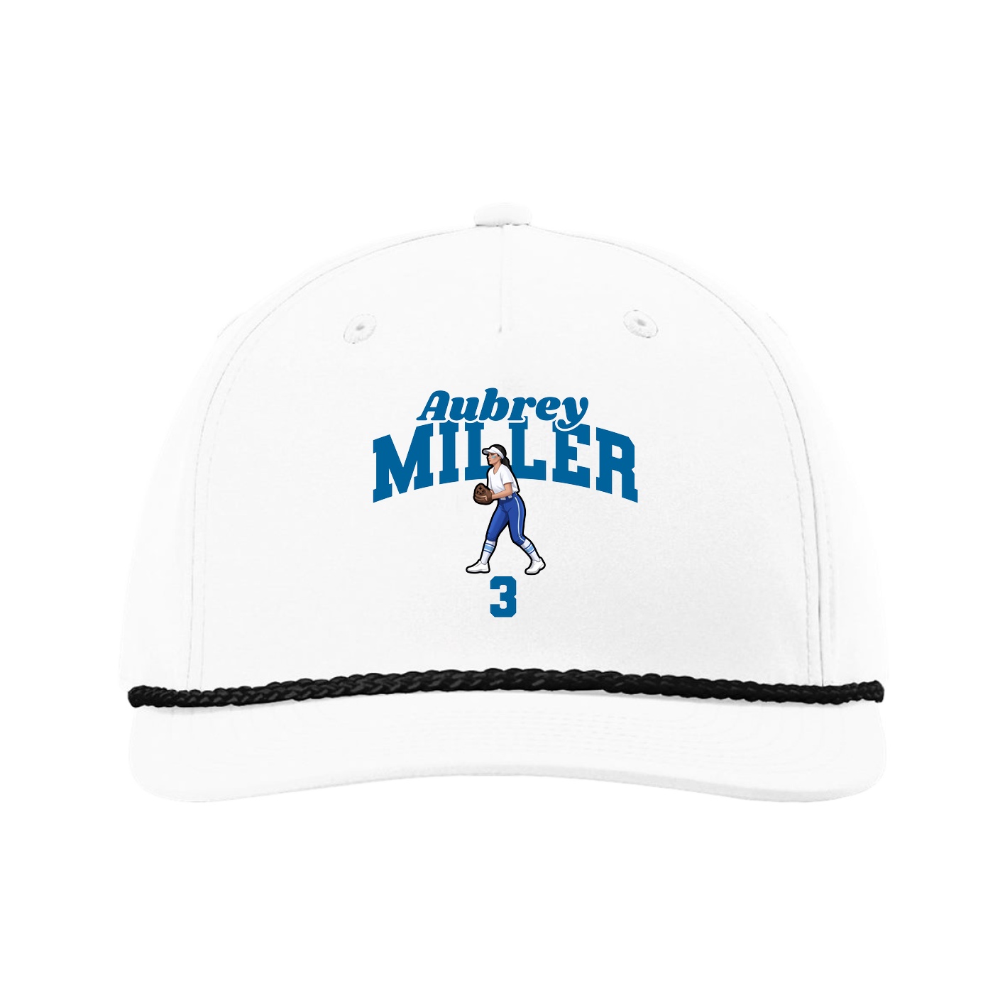 Five-Panel Classic Rope Cap — Signature Arch in White